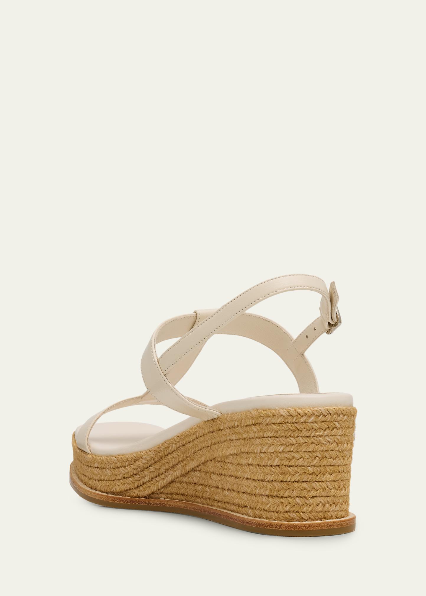 Jimmy Choo Theia 60 Leather Espadrille Wedge Sandals - Bergdorf