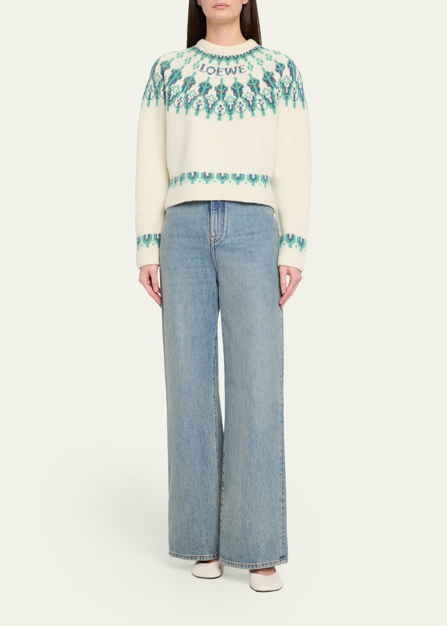 Loewe Wool-Blend Fair Isle Sweater - Bergdorf Goodman