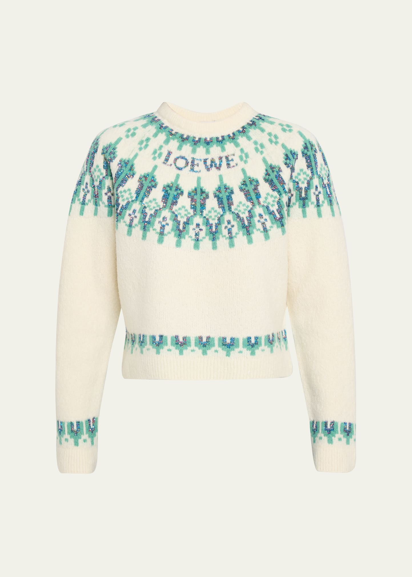 Loewe Wool-Blend Fair Isle Sweater - Bergdorf Goodman