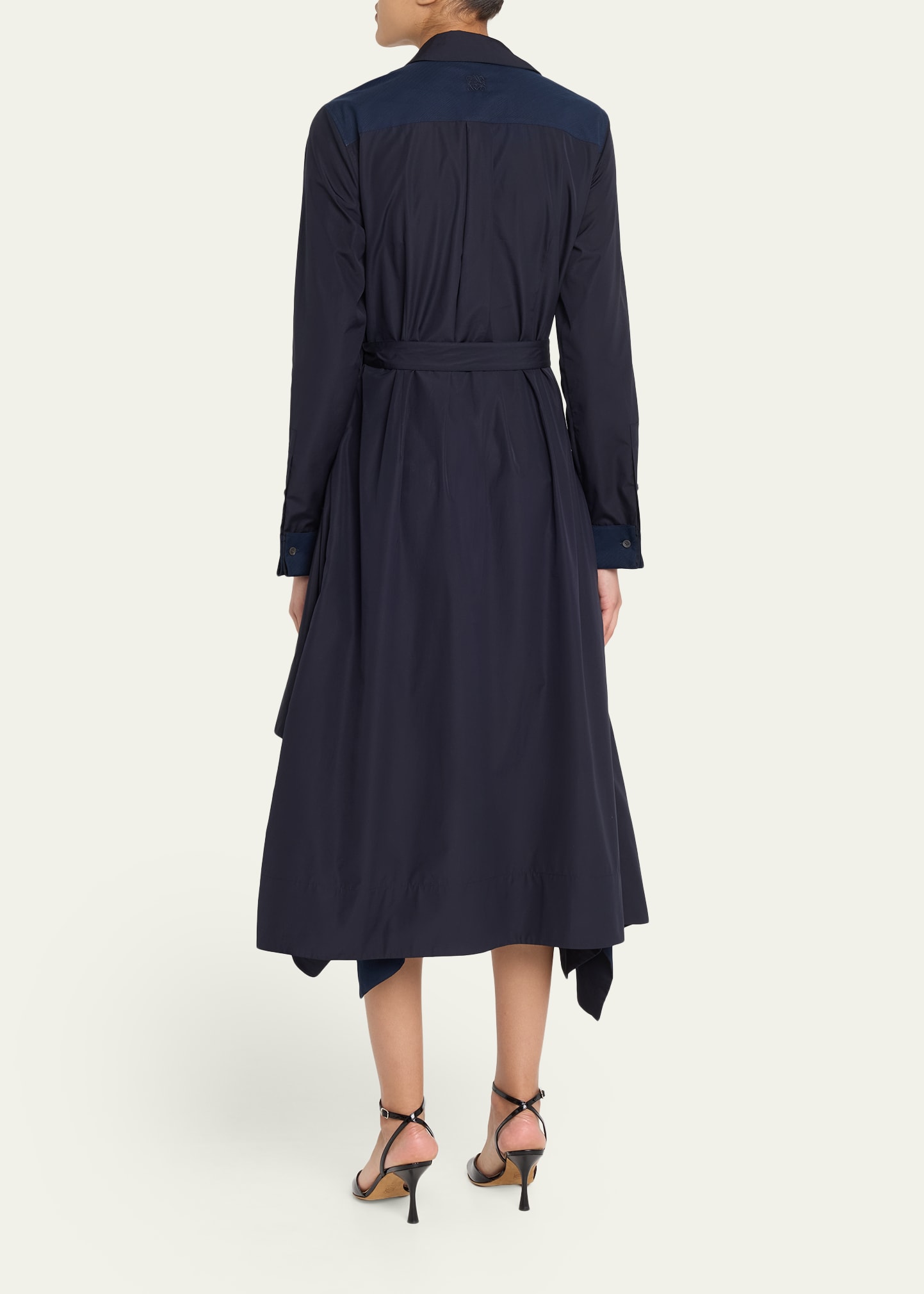 Loewe Long-Sleeve Handkerchief Midi Wrap Shirtdress - Bergdorf Goodman