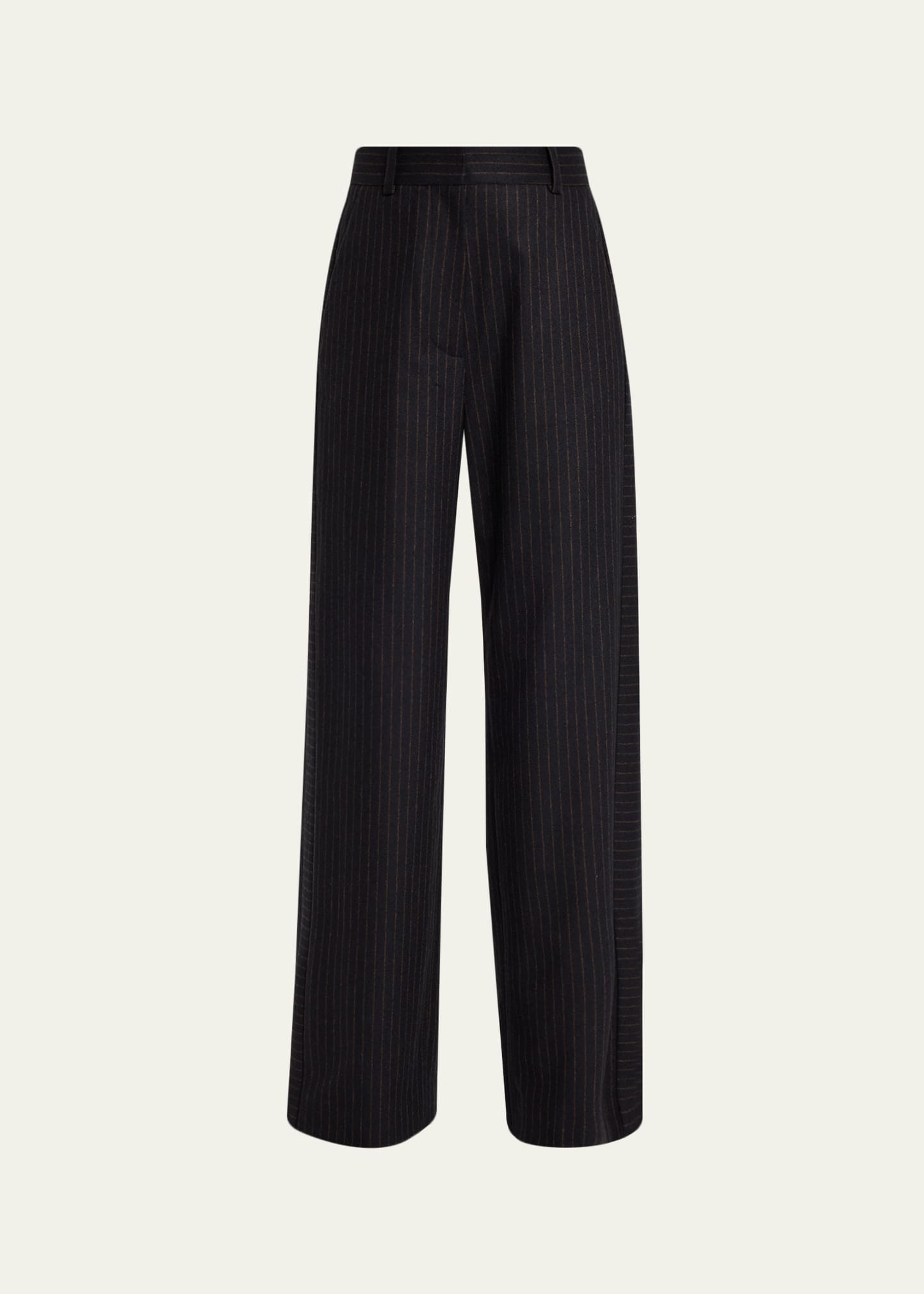 anOnlyChild Via Pinstriped Wide-Leg Side-Stripe Pants - Bergdorf