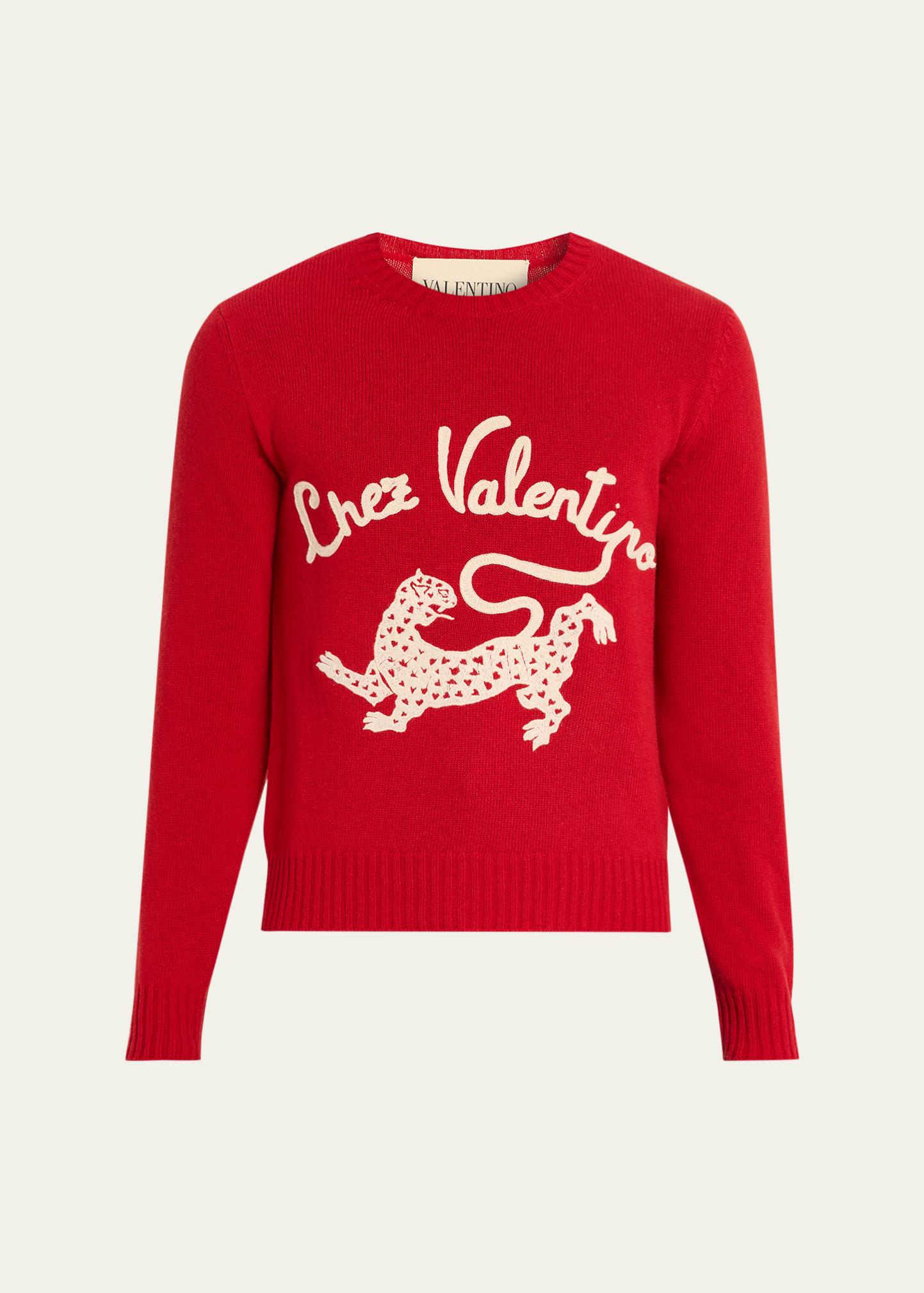 Valentino Garavani Men's Chez Valentine & Panther Wool Sweater