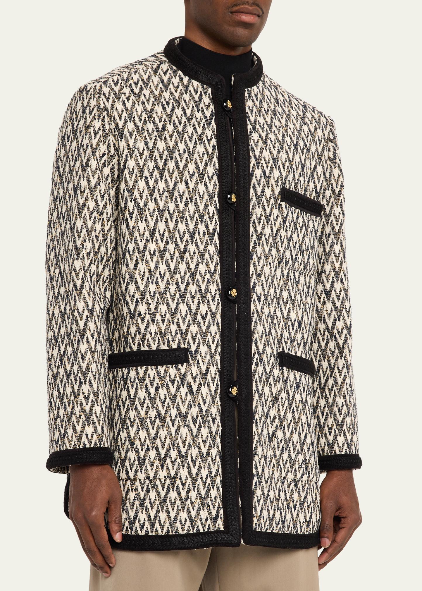 Valentino Garavani Geometric Woven Collarless Jacket - Bergdorf