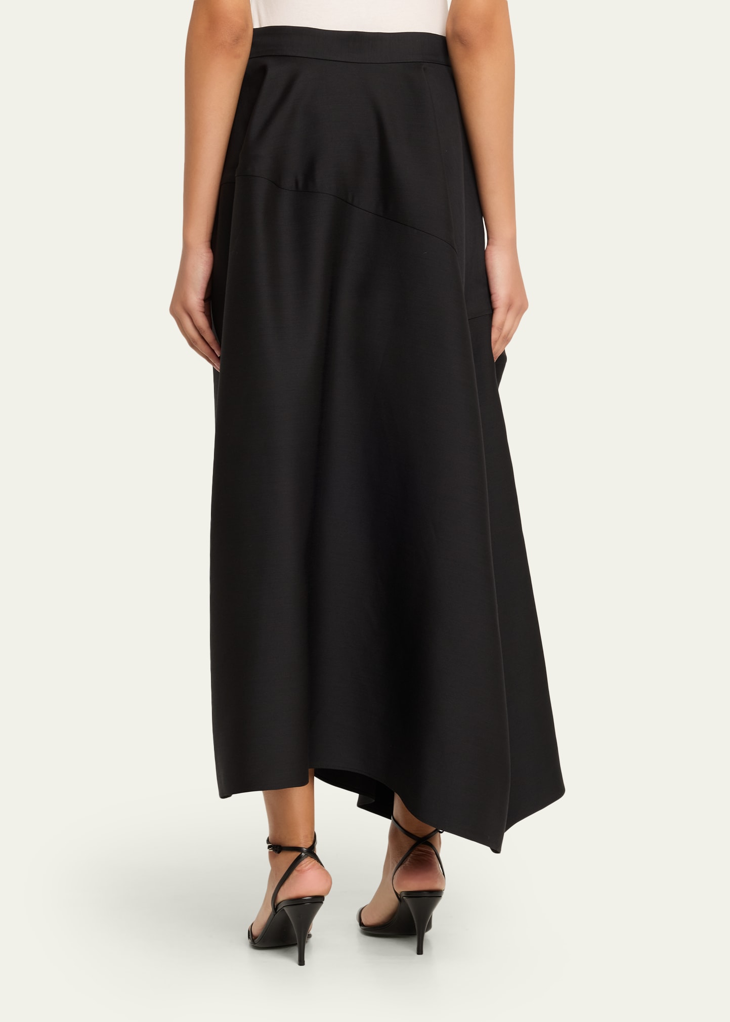 Heirlome Karla Asymmetric Silk-Wool Faille Ankle Skirt - Bergdorf