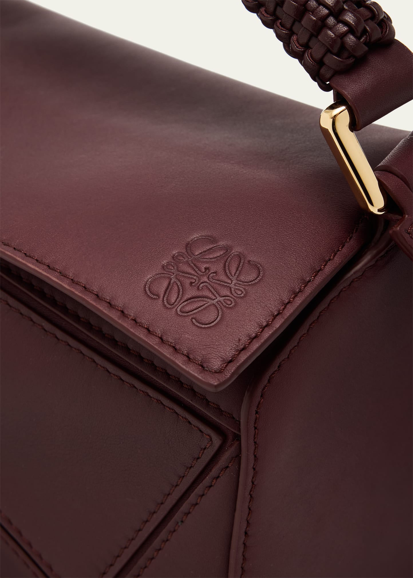 Loewe Puzzle Small Woven Top-Handle Bag in Leather - Bergdorf Goodman