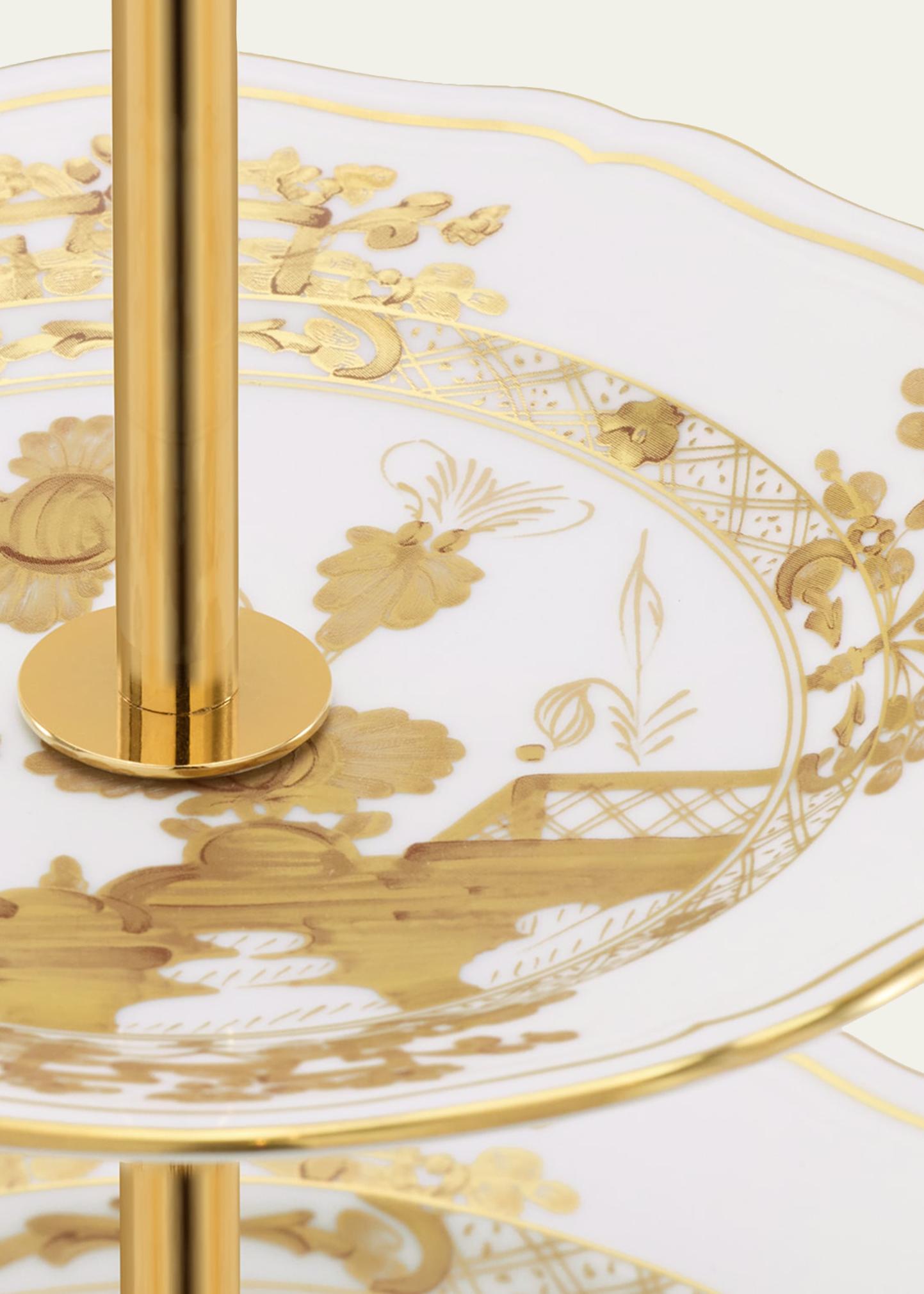 Ginori 1735 Oriente Italiano Aurum 3-Tier Stand - Bergdorf Goodman