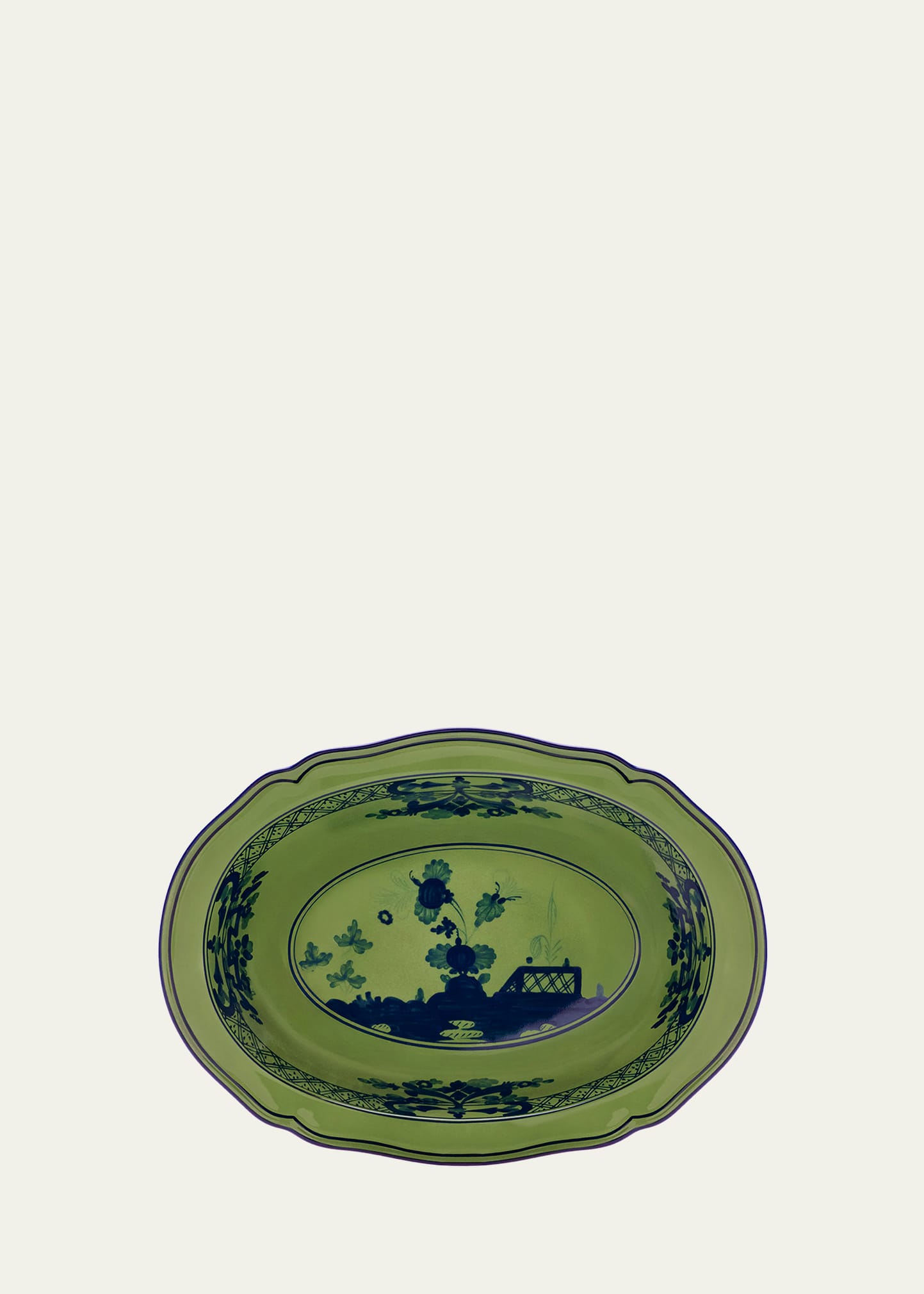 Oriente Italiano Malachite Deep Oval Serving Bowl