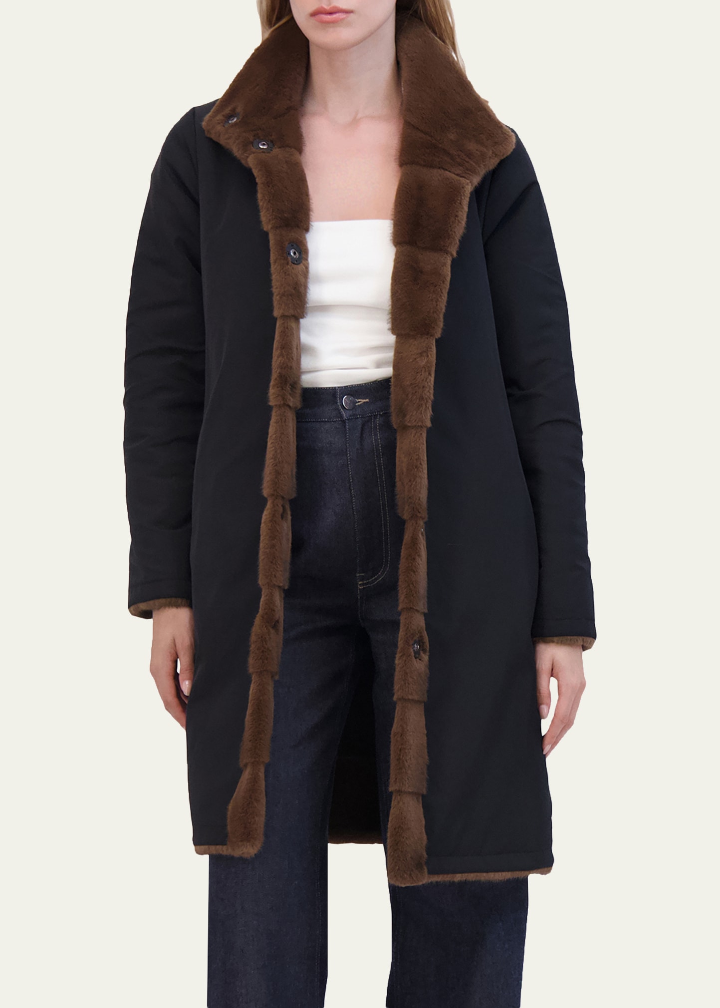 Lyla Grant Fur-Free Reversible Faux Mink Coat - Bergdorf Goodman