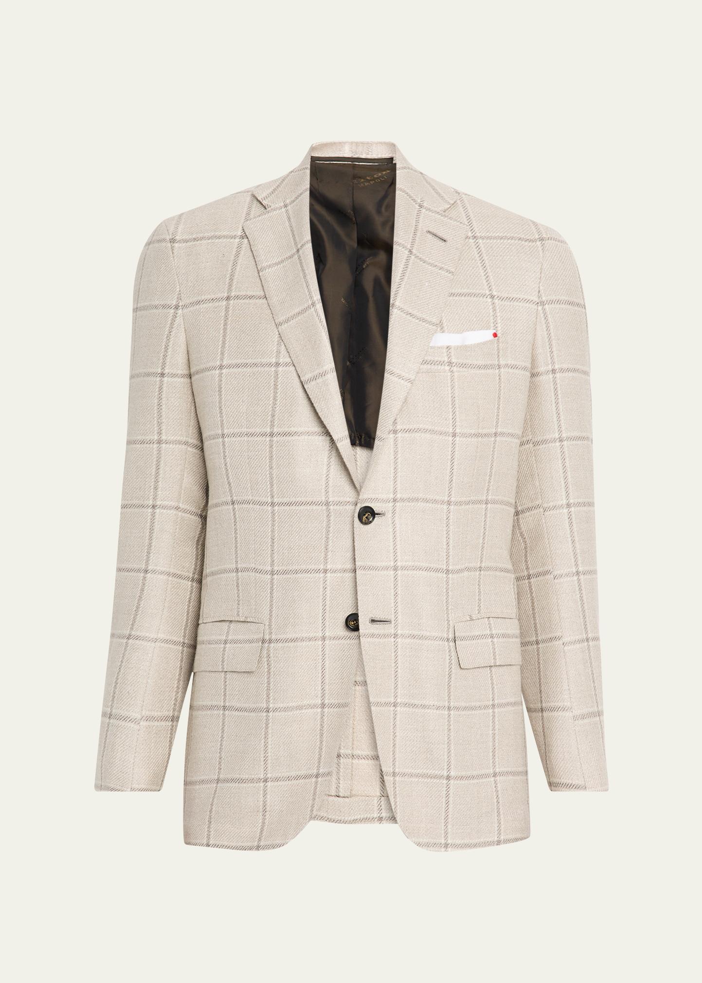 Kiton Men's Windowpane Sport Jacket - Bergdorf Goodman