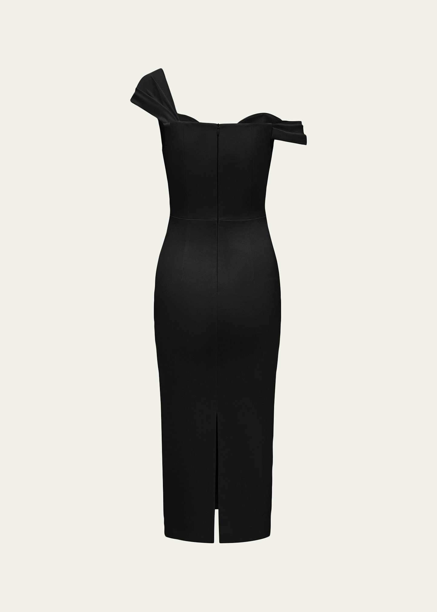 simple modern dress Simple And Modern Fit-And-Flare Wedding Dress With Bow And Buttons