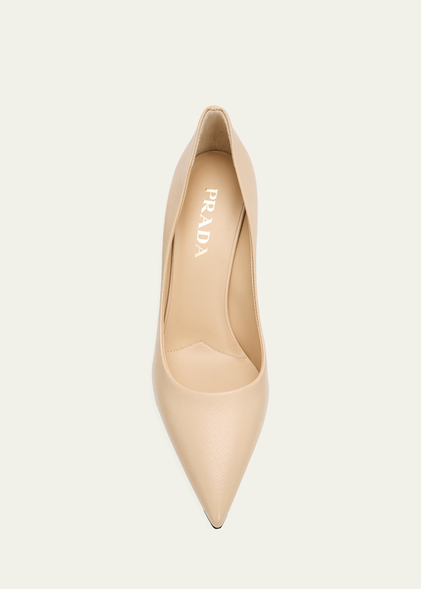 Prada 85mm Donna Saffiano Leather Pumps - Bergdorf Goodman