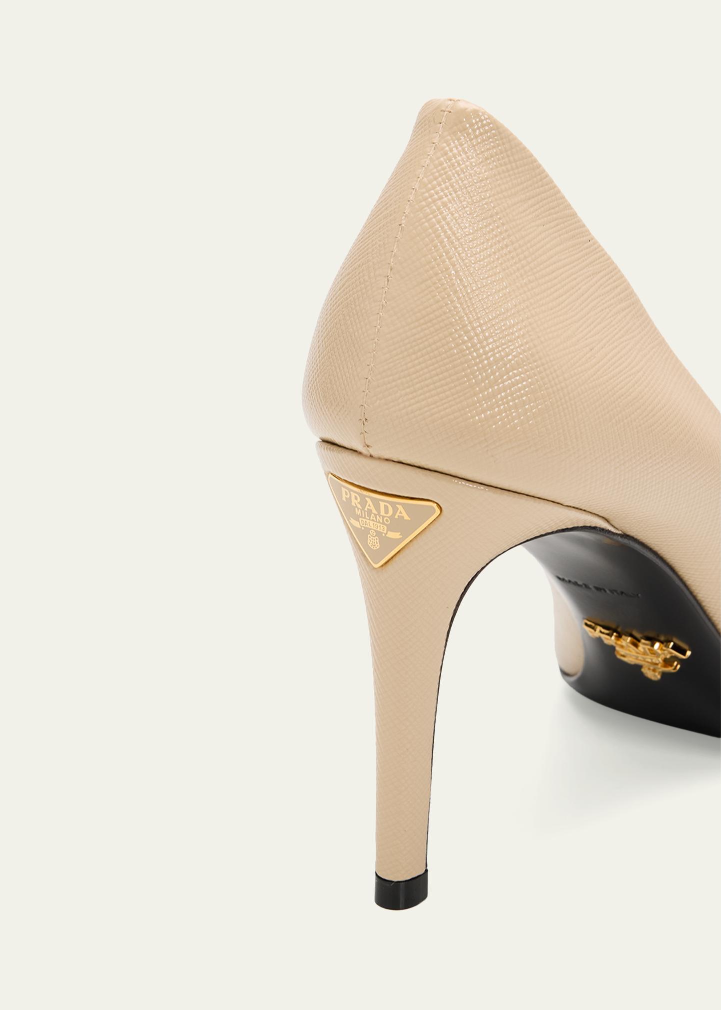 Prada 85mm Donna Saffiano Leather Pumps - Bergdorf Goodman