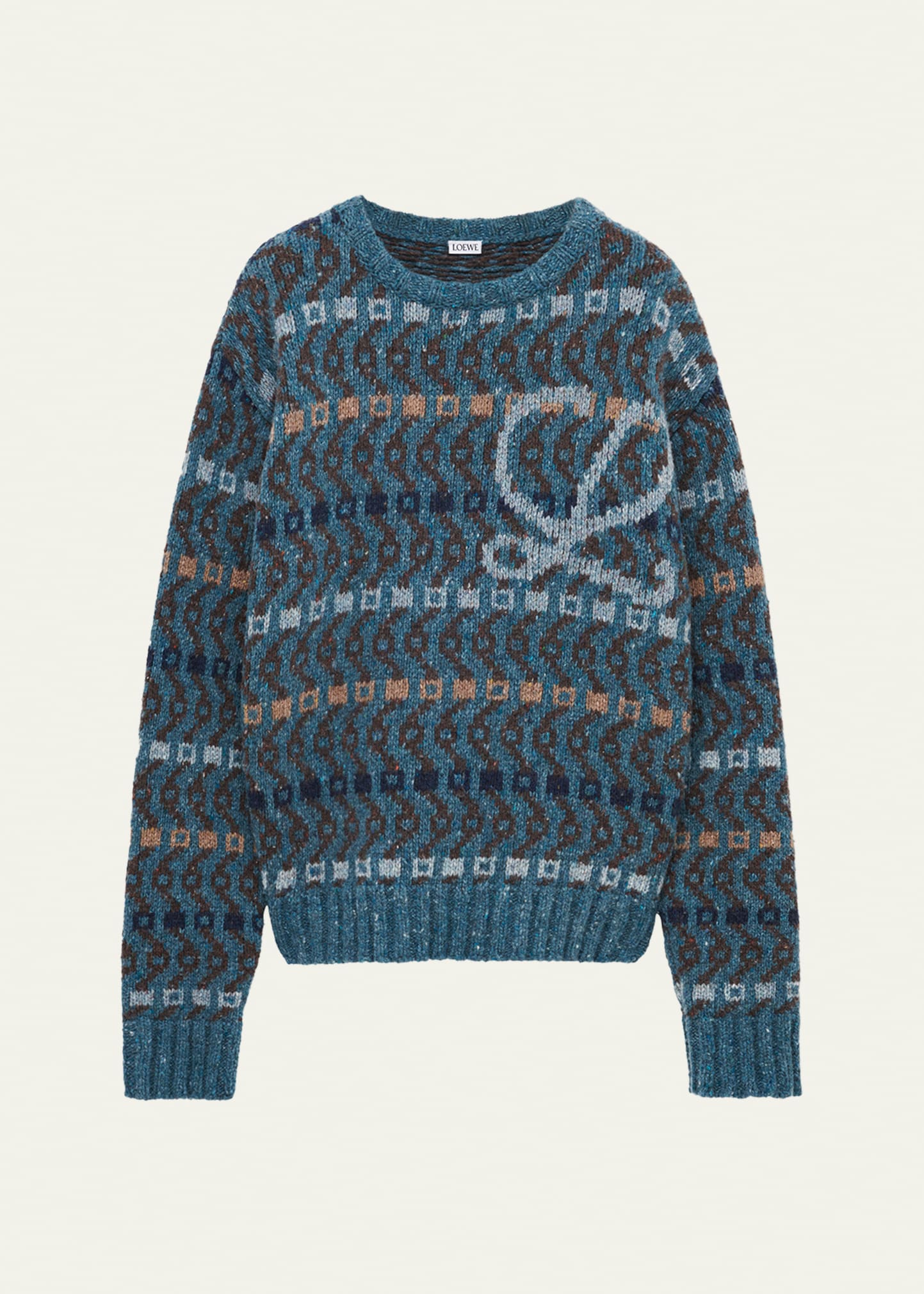 Loewe Men's L-Monogram Intarsia Knit Crewneck Sweater - Bergdorf