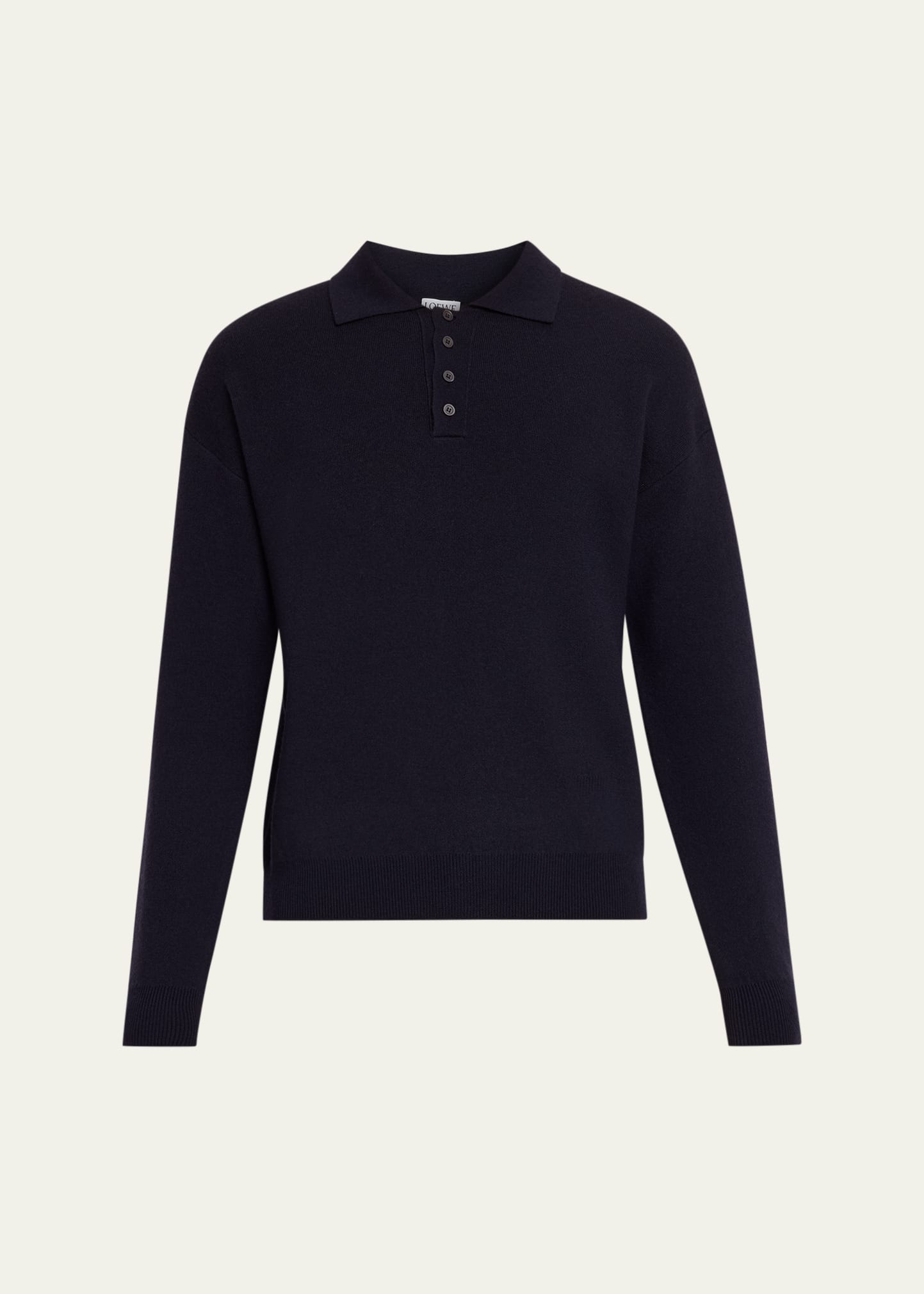Loewe Men's Anagram Wool Polo Sweater - Bergdorf Goodman