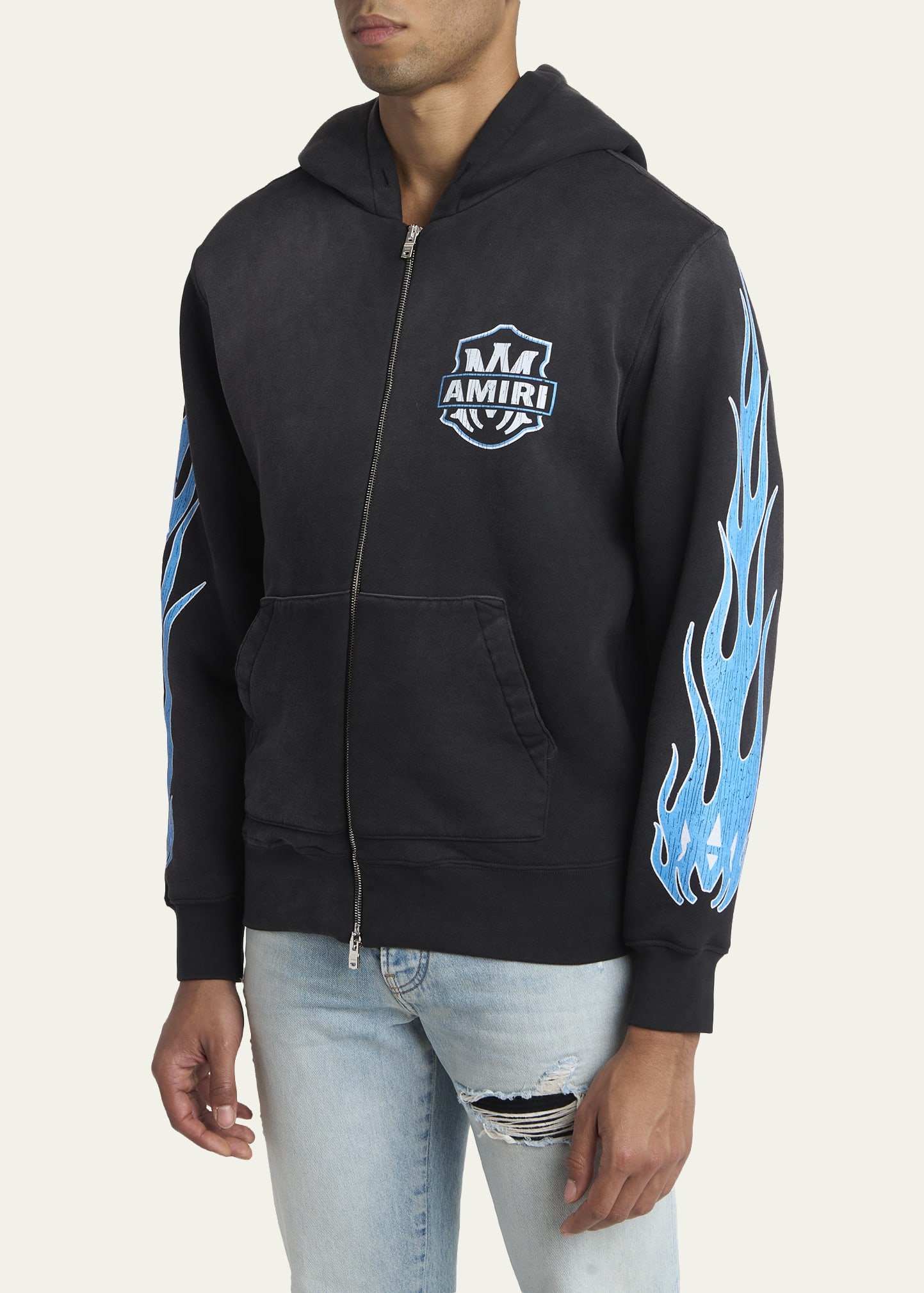 Amiri Men's MA Flames Full-Zip Hoodie - Bergdorf Goodman