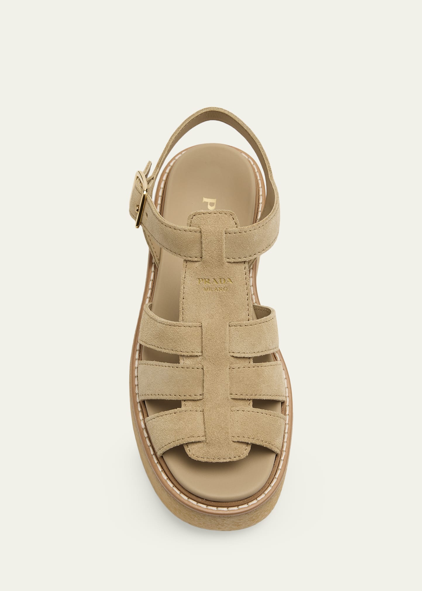 Prada Platform Suede Fisherman Sandals - Bergdorf Goodman