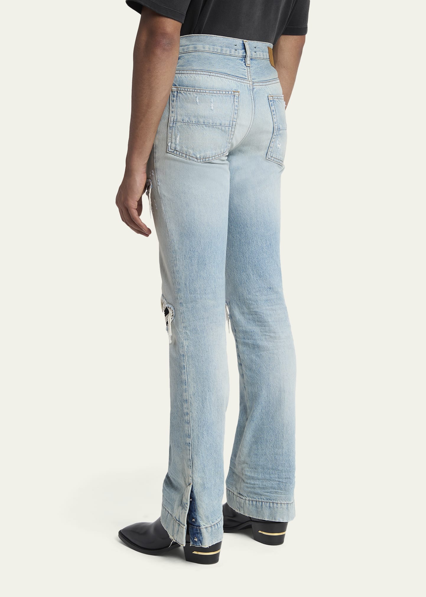 Amiri Men's MX1 Distressed Slim-Fit Flare Jeans - Bergdorf Goodman