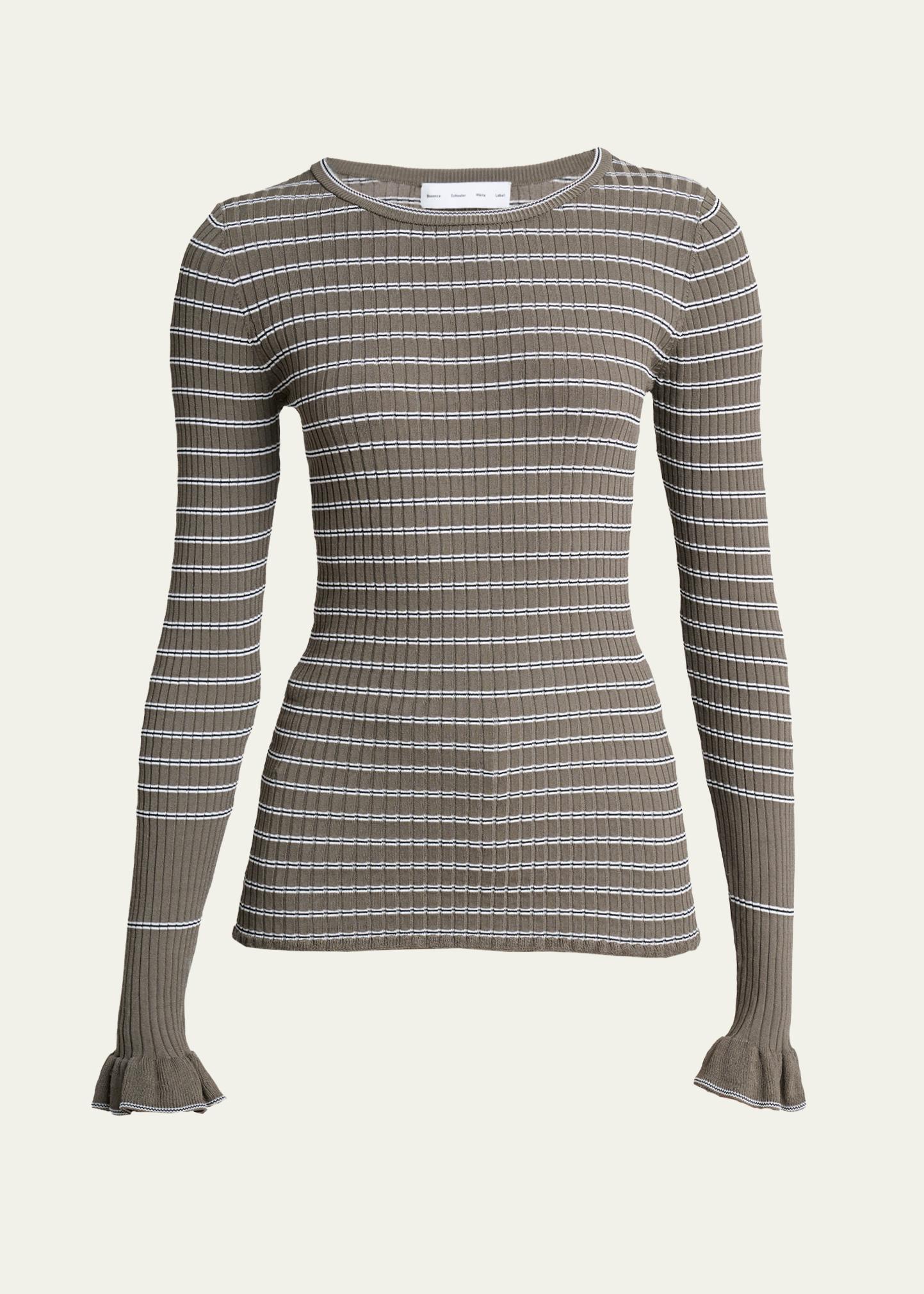 Proenza Schouler Yasmine Stripe Rib-Knit Sweater - Bergdorf Goodman