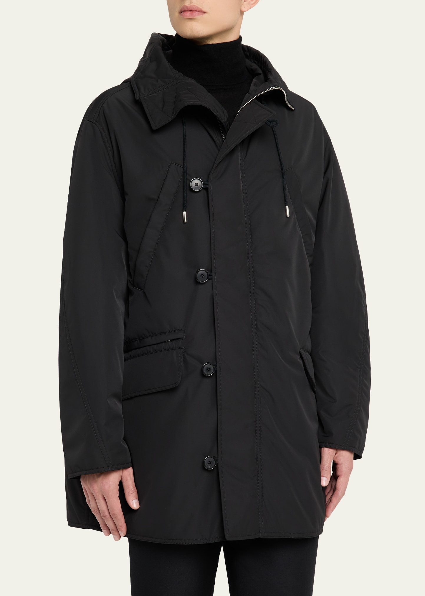 Givenchy Men's Couture Seam Hooded Parka - Bergdorf Goodman