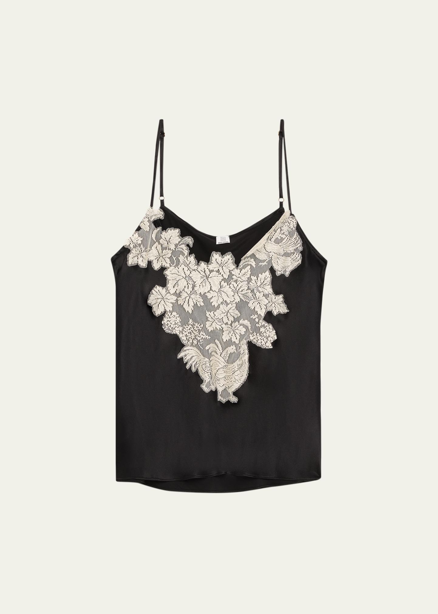 Rosie Assoulin Chicken Lace Inset Satin Cami Top - Bergdorf Goodman