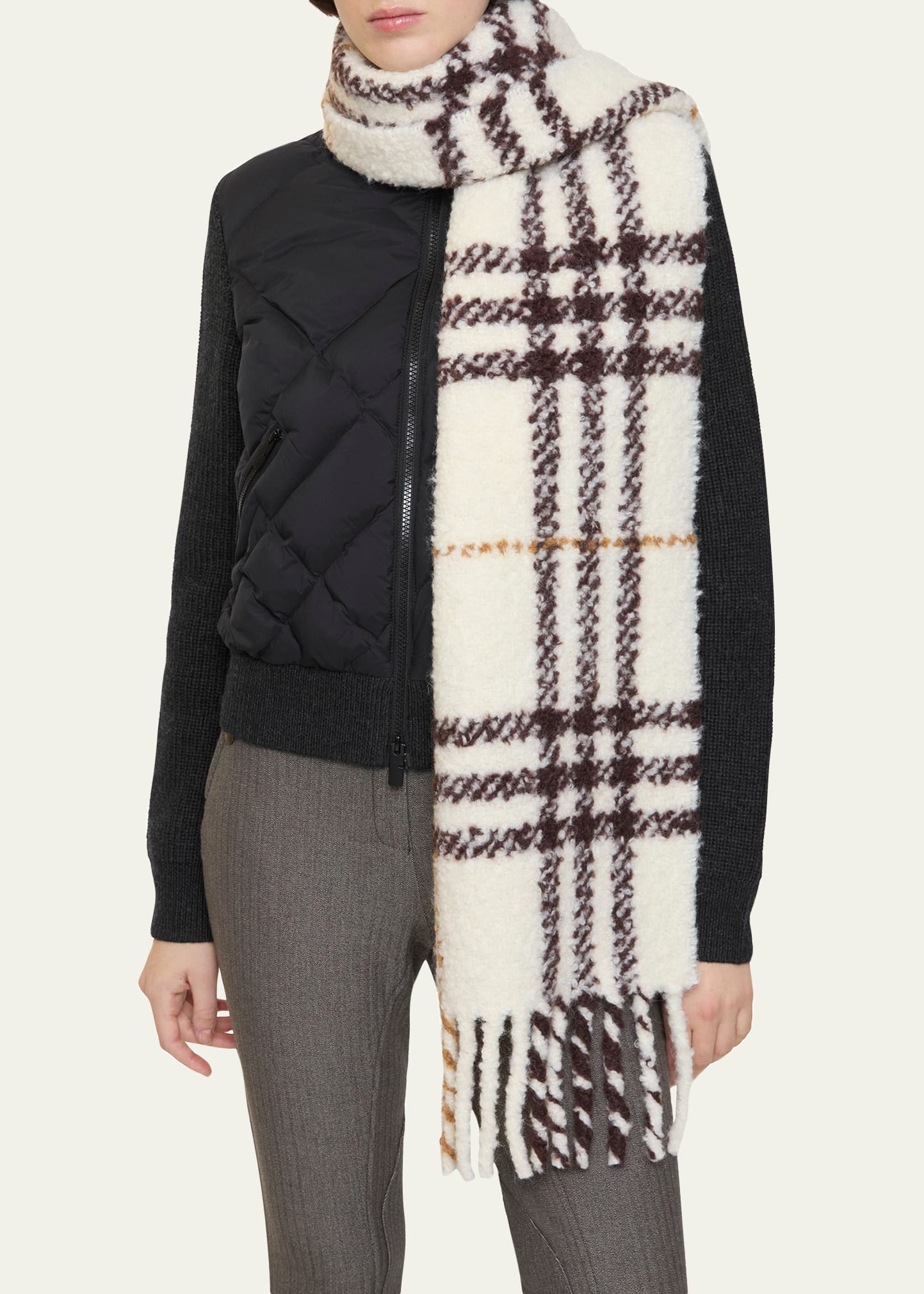 Burberry Check Alpaca Wool Blend Bouclé Scarf - Bergdorf Goodman
