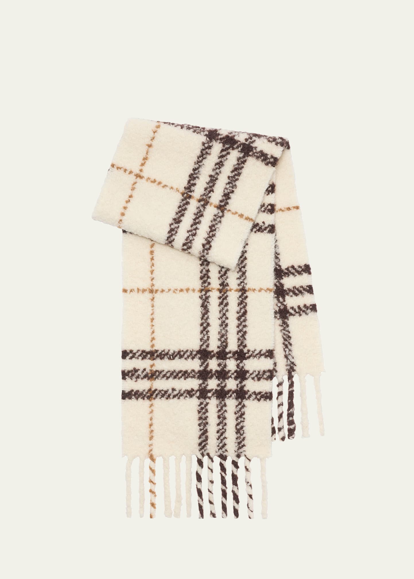 Burberry Check Alpaca Wool Blend Bouclé Scarf - Bergdorf Goodman