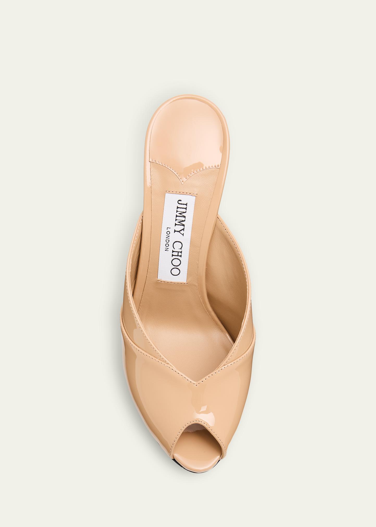 Jimmy Choo 100mm Brigitte Patent Leather Mule Pumps - Bergdorf Goodman