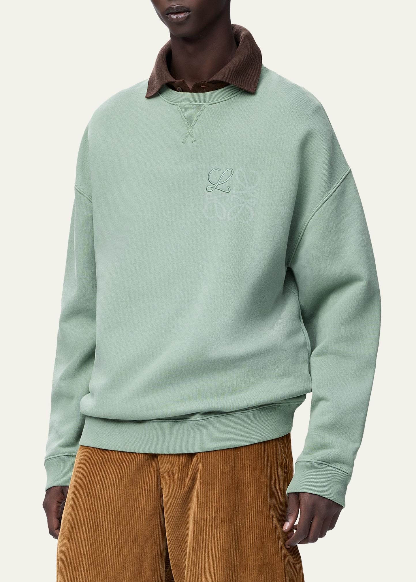 LOEWE Men's Print-Embroidered Anagram Sweatshirt - Bergdorf Goodman