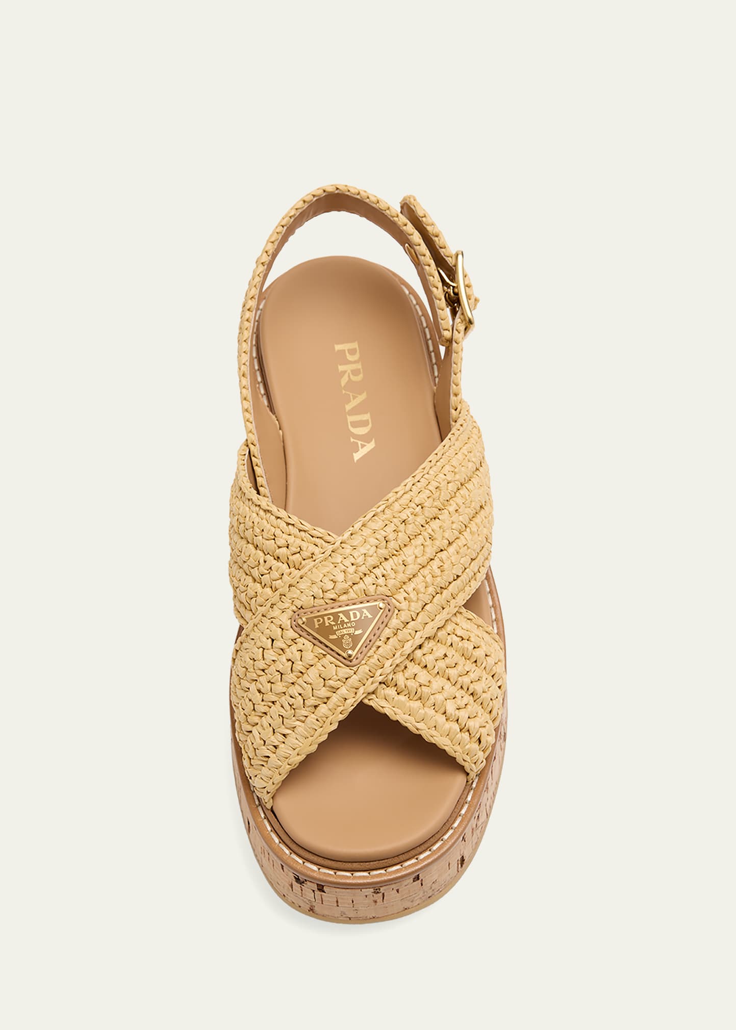 Prada Evolve Crochet and Leather Sandals - Bergdorf Goodman