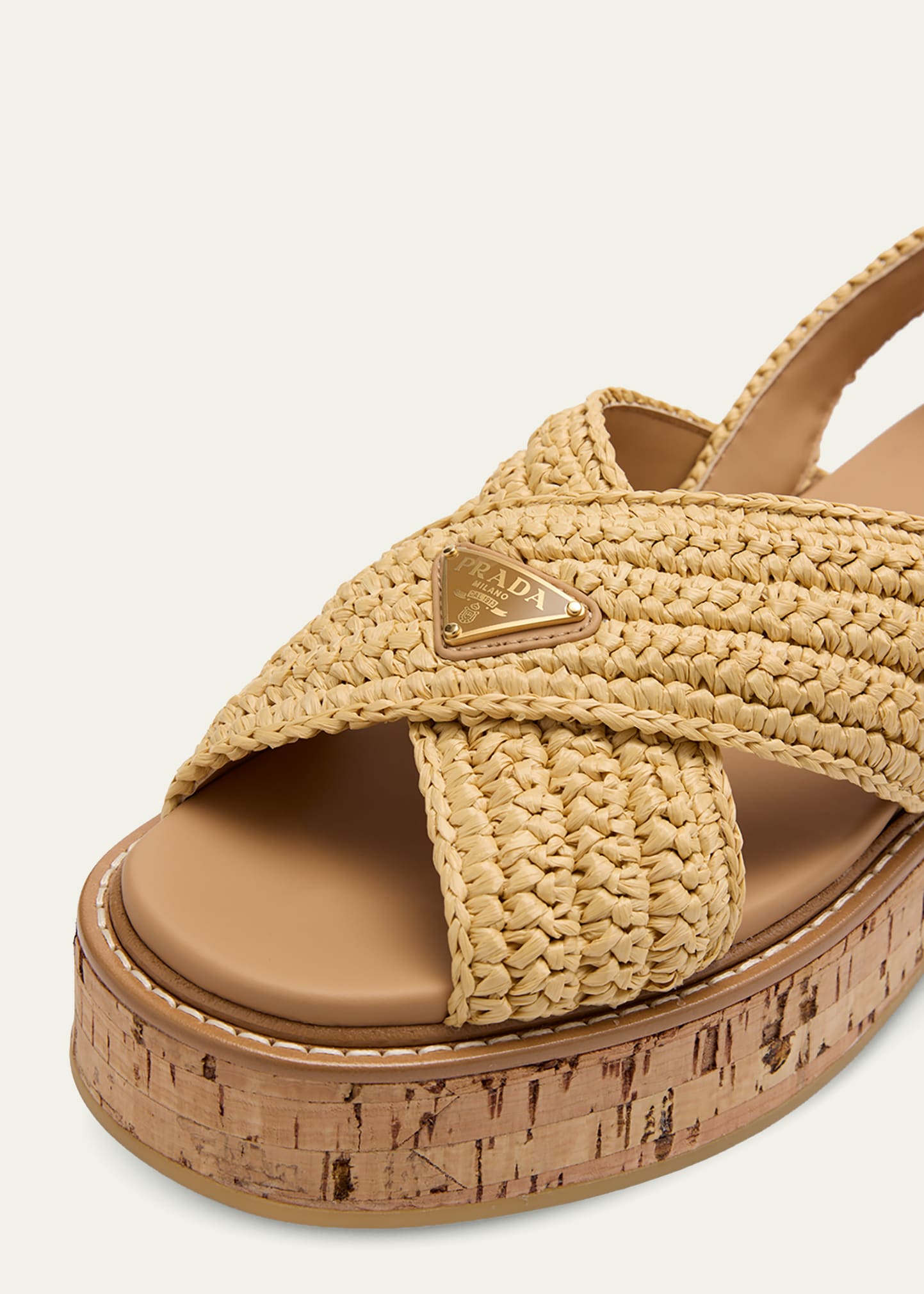 Prada Evolve Crochet and Leather Sandals - Bergdorf Goodman
