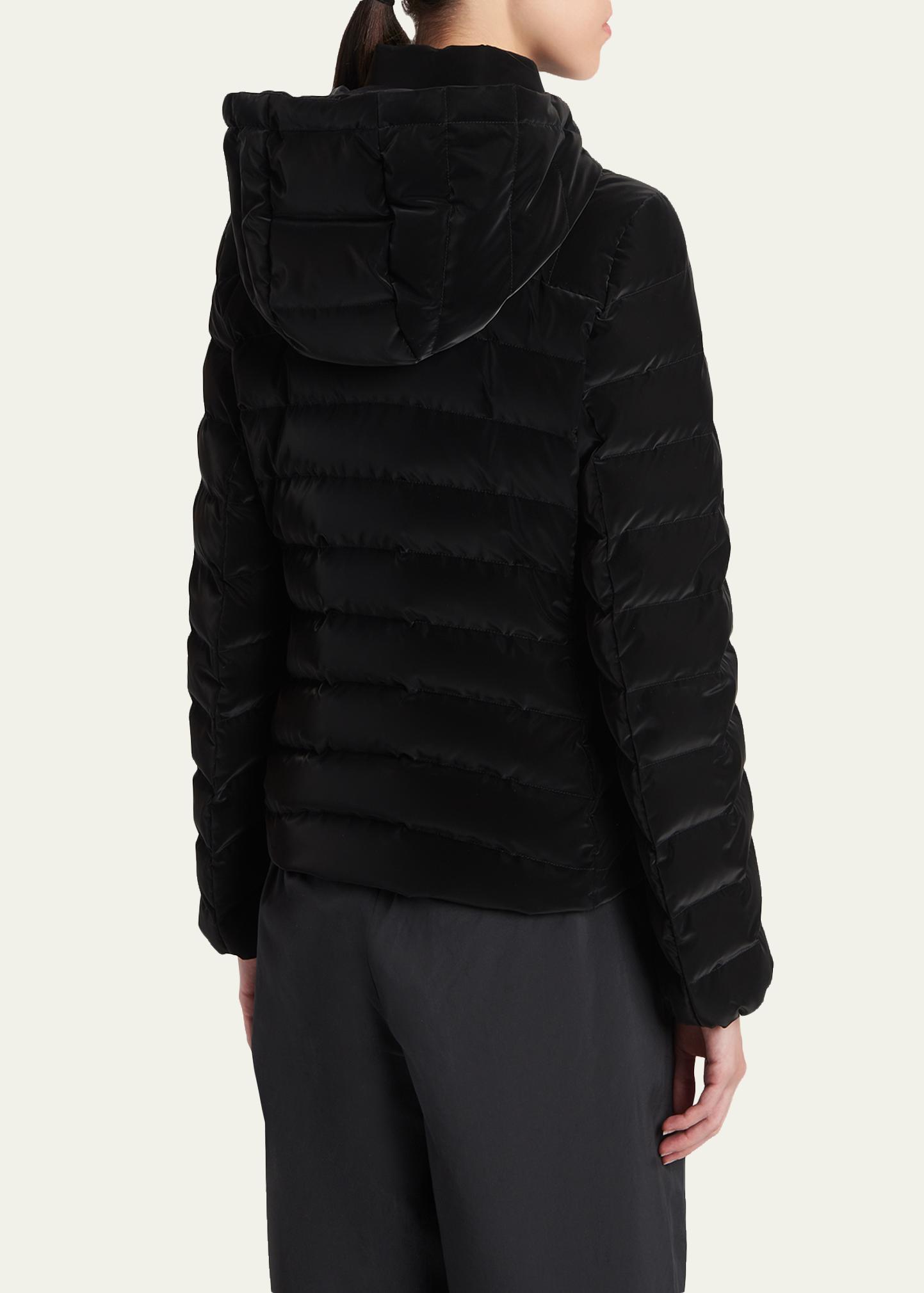 Moncler Trefle Hooded Down Velour Jacket - Bergdorf Goodman