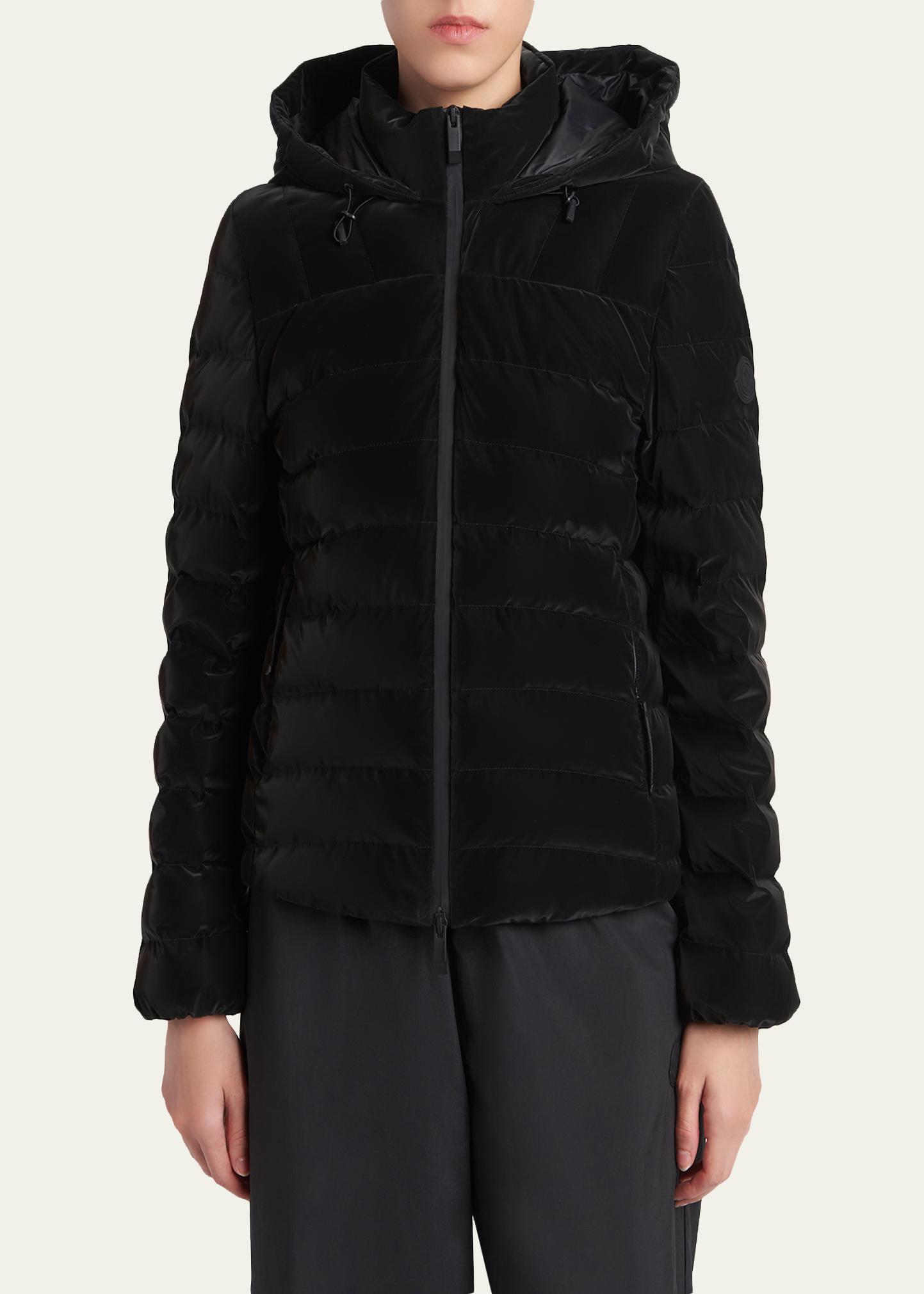 Moncler Trefle Hooded Down Velour Jacket - Bergdorf Goodman