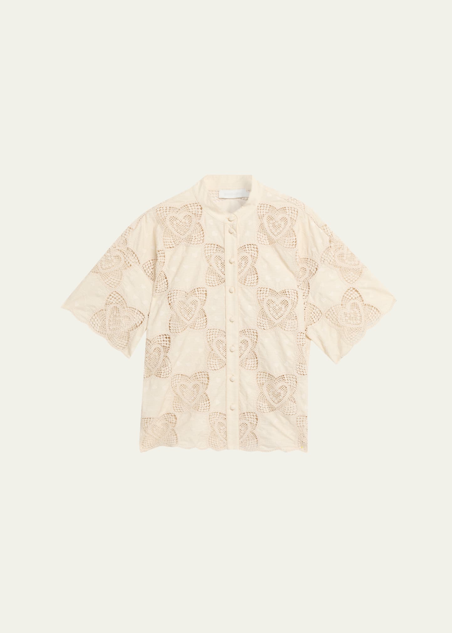 Zimmermann Wanderlust Embroidered Crochet Shirt - Bergdorf Goodman