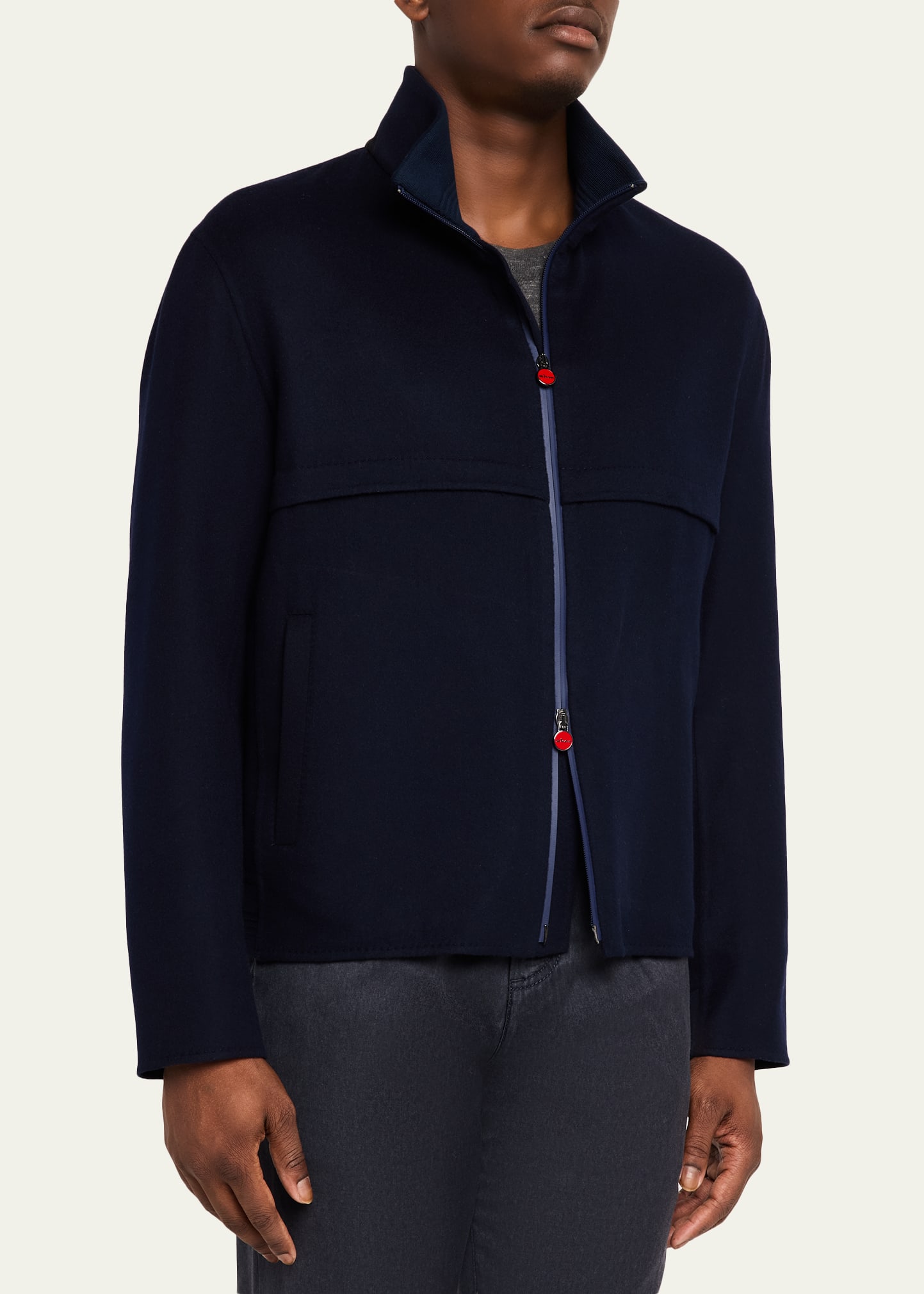 Kiton キートン カシミヤ ミドルゲージ ニット ブルゾン 48 Kiton Men's Cashmere Full-Zip Bomber Jacket - Bergdorf Goodman