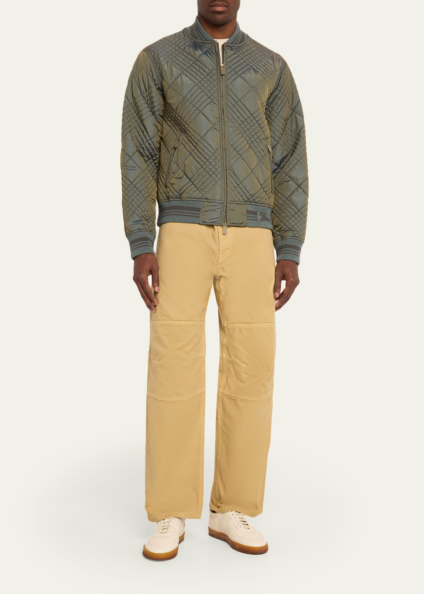 Burberry Men's Rakewood Micro Check-Stitch Bomber Jacket