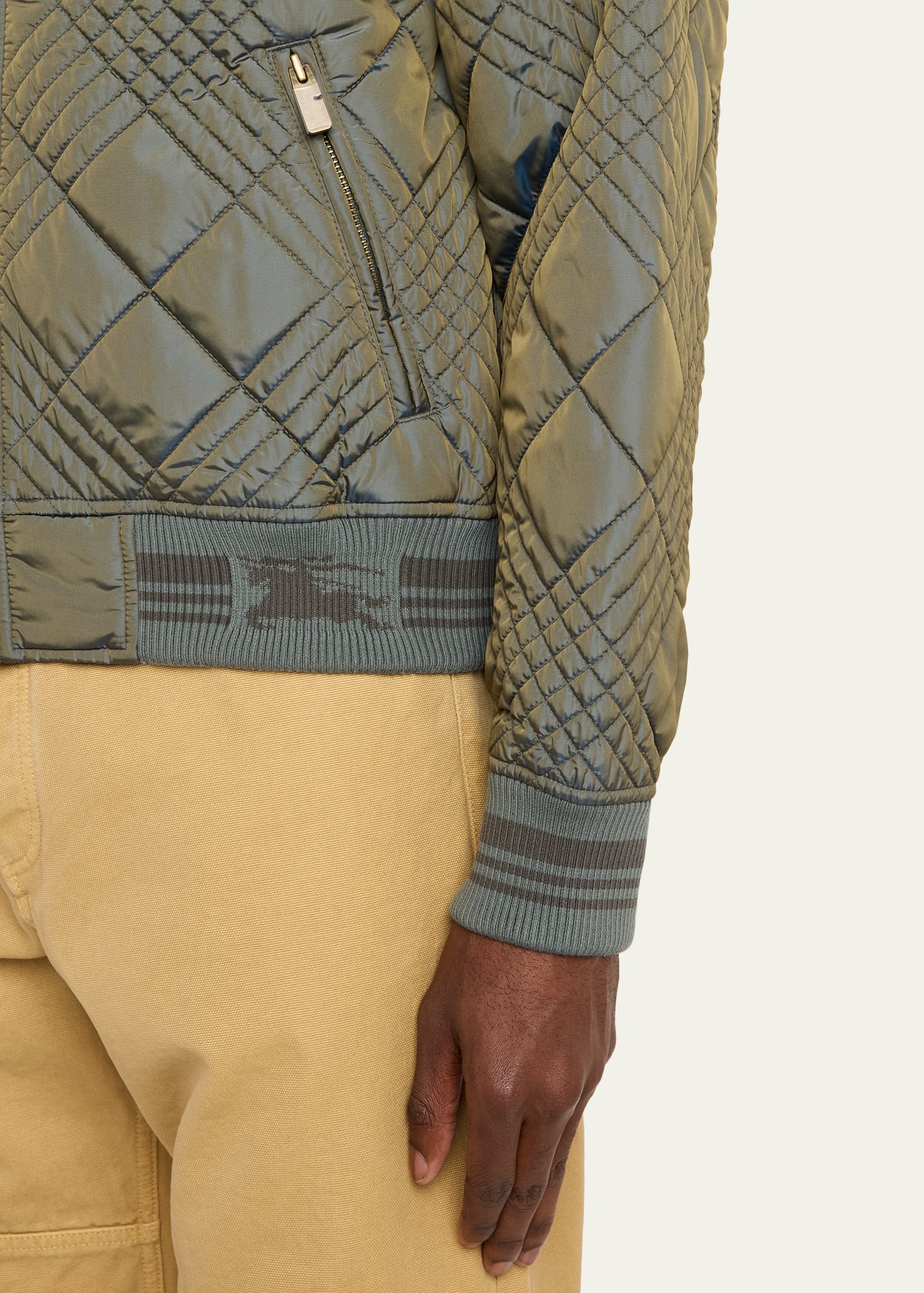 Burberry Men's Rakewood Micro Check-Stitch Bomber Jacket