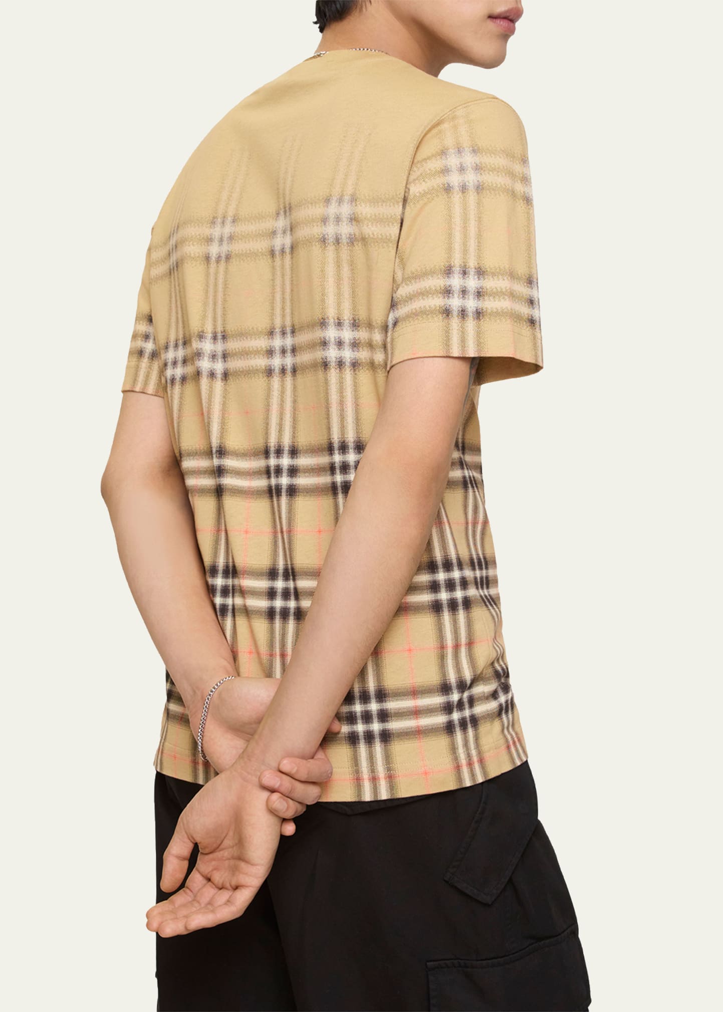 Burberry Men's Gradient Check Cotton T-Shirt - Bergdorf Goodman
