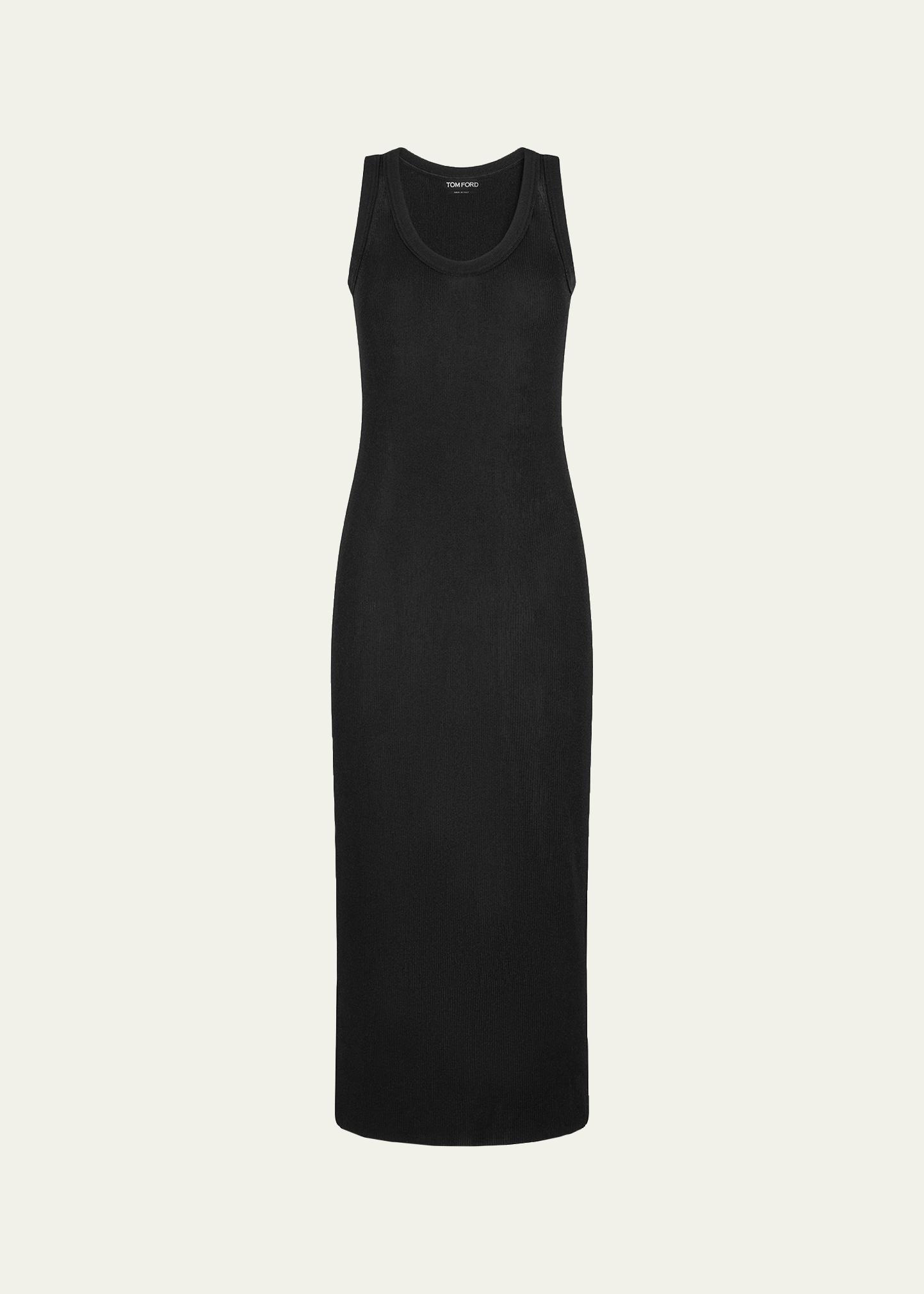 Tom Ford Paillette Rib Knit Scoop-Neck Midi Tank Dress