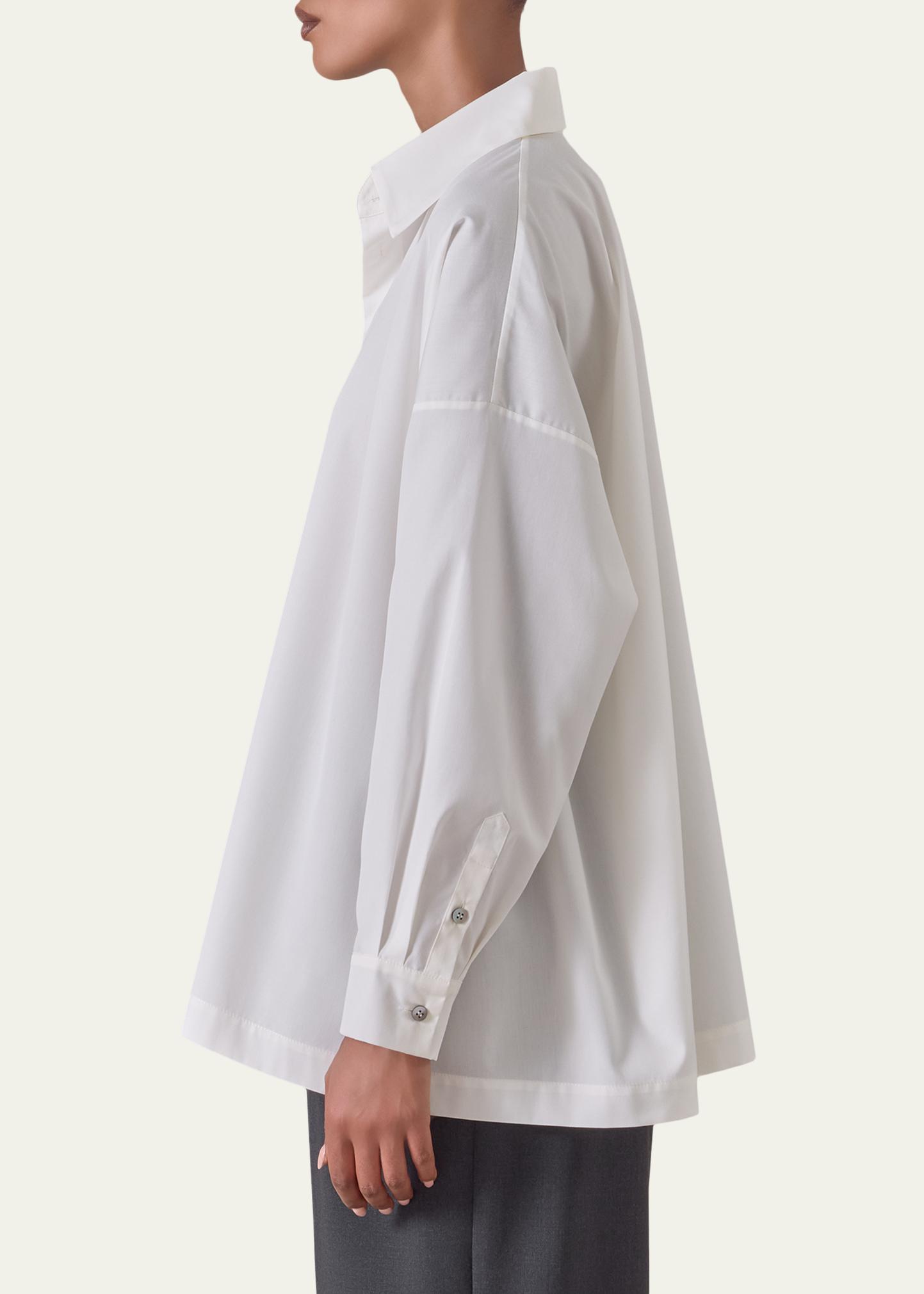 Eskandar Angle-To-Front Side Seam Shirt With Collar (Long Length