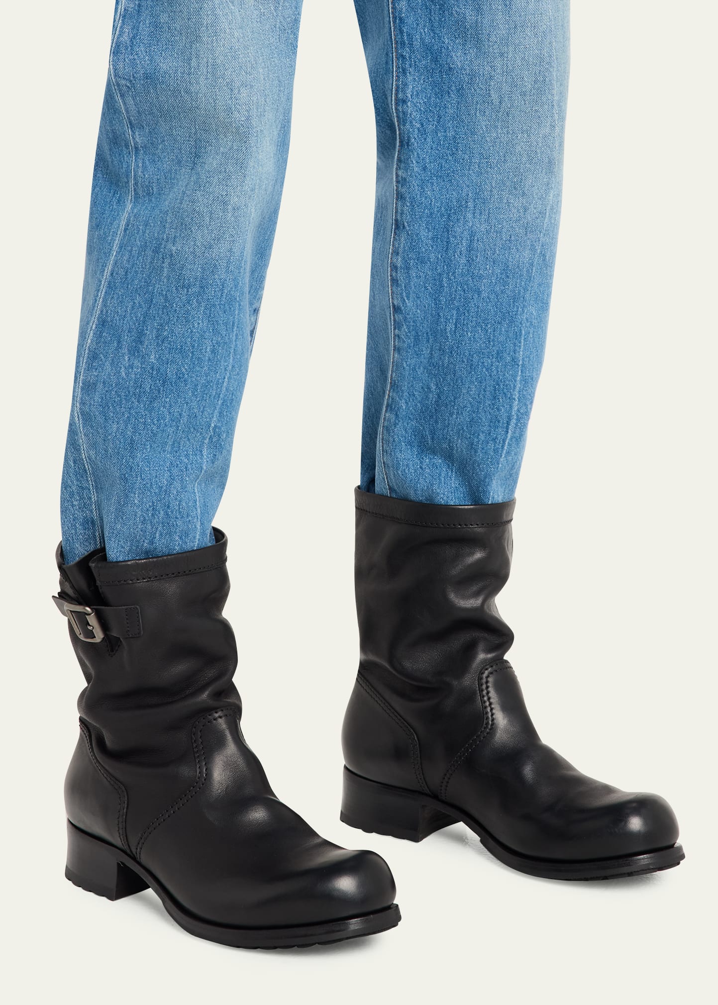 h*7様 PRADA サイドゴアブーツ 本革クロコ Prada Men's Leather Mid-Calf Boots - Bergdorf Goodman