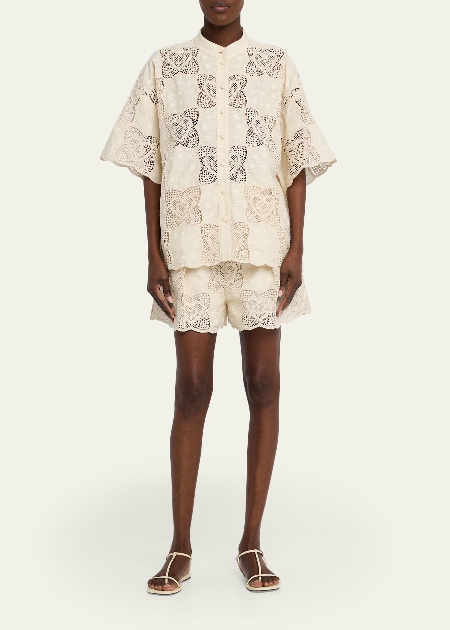 Zimmermann Wanderlust Crochet Cotton-Blend Shorts - Bergdorf Goodman