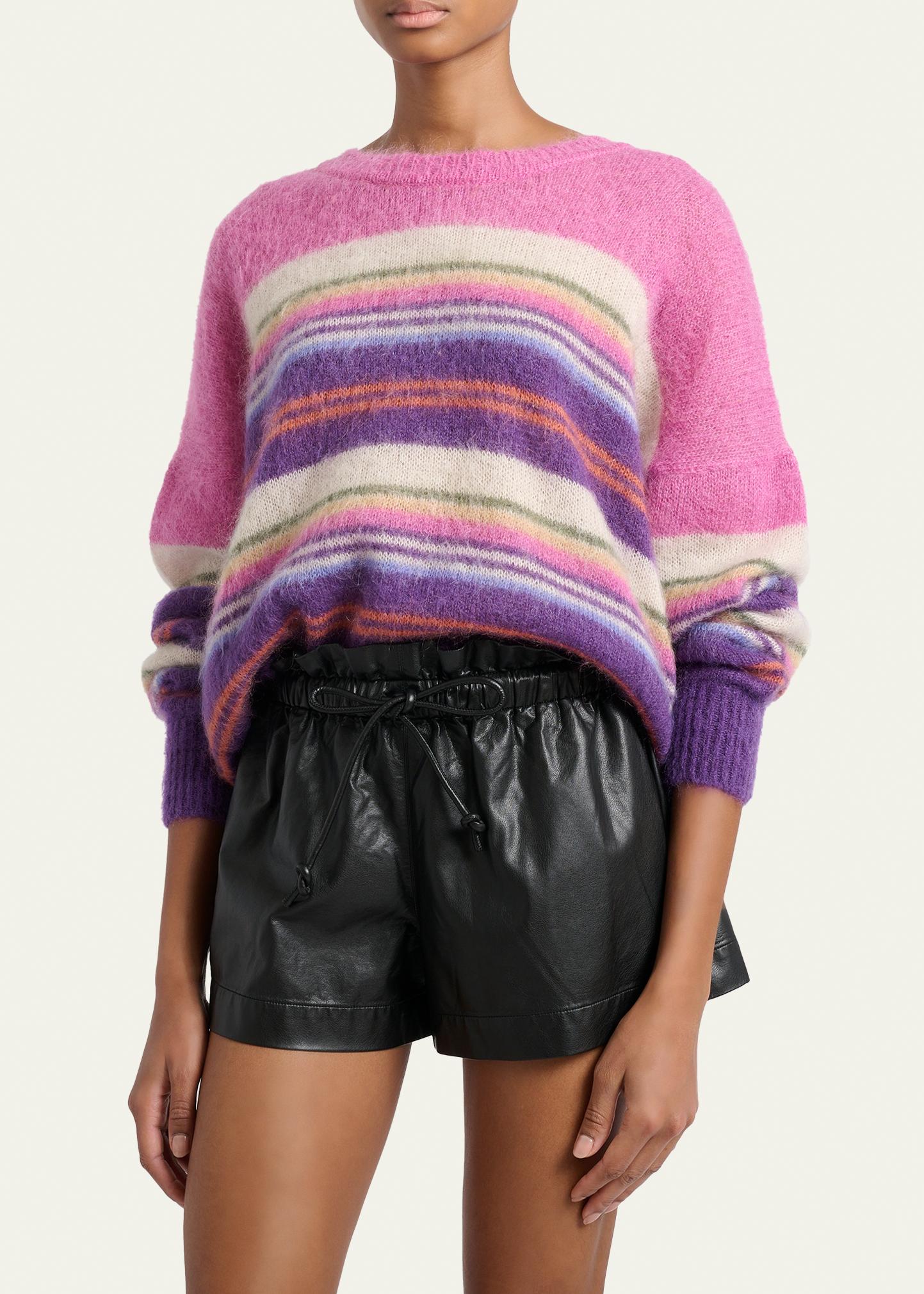 Etoile Isabel Marant Drussell Striped Mohair Knit Oversized 