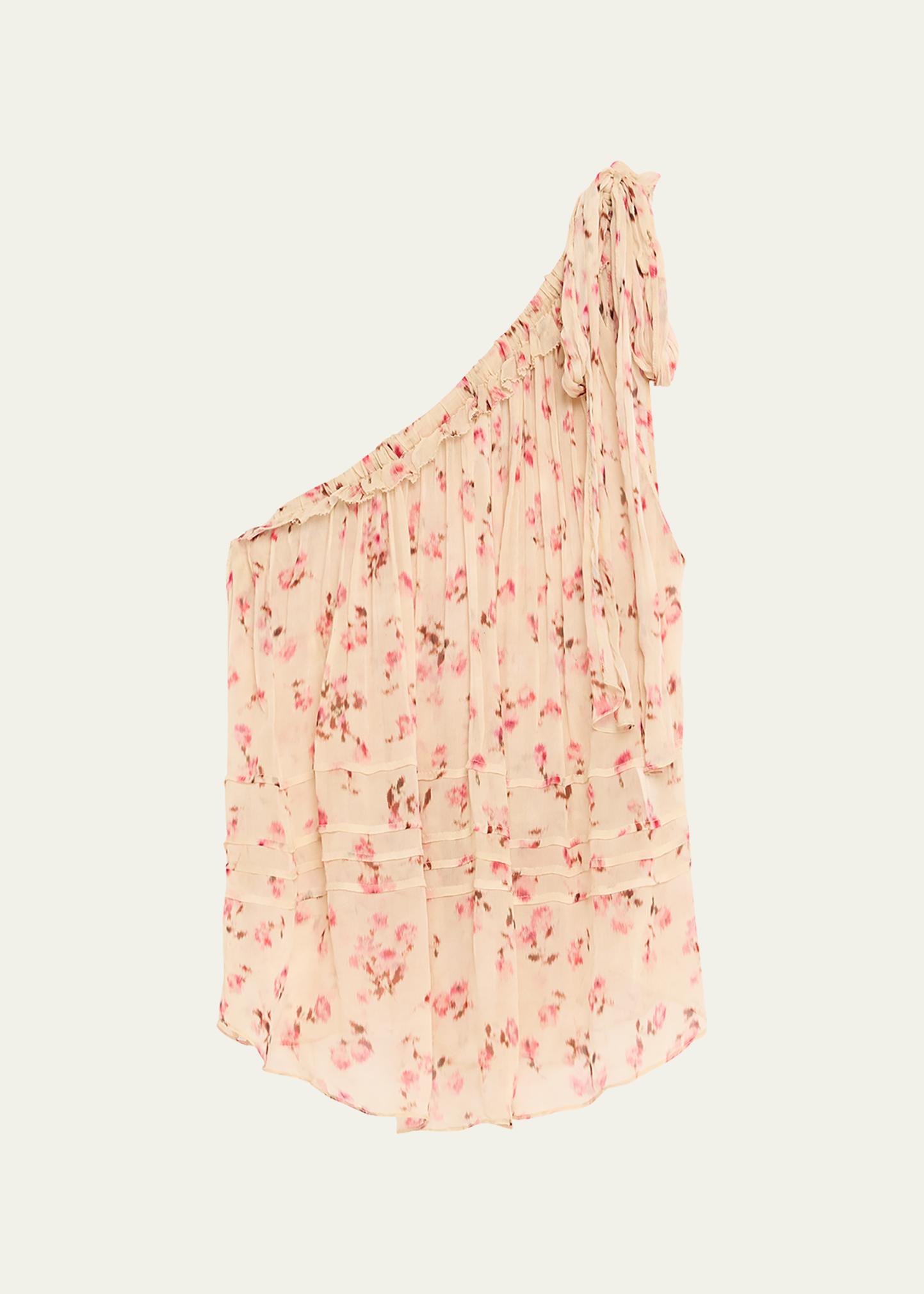 Etoile Isabel Marant Loeva Floral One-Shoulder Top - Bergdorf Goodman