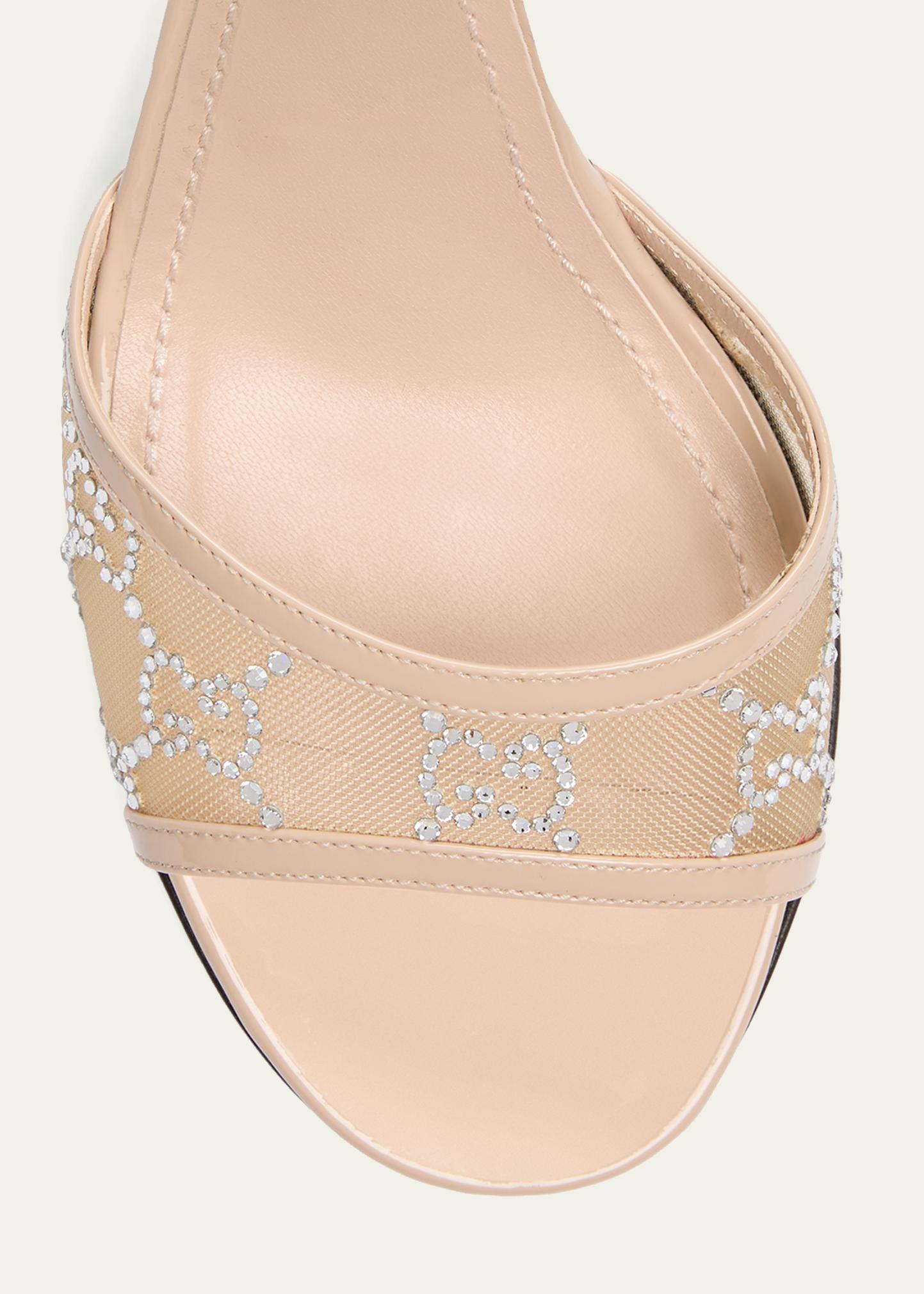 Gucci Erin Jeweled Leather Stiletto Sandals - Bergdorf Goodman