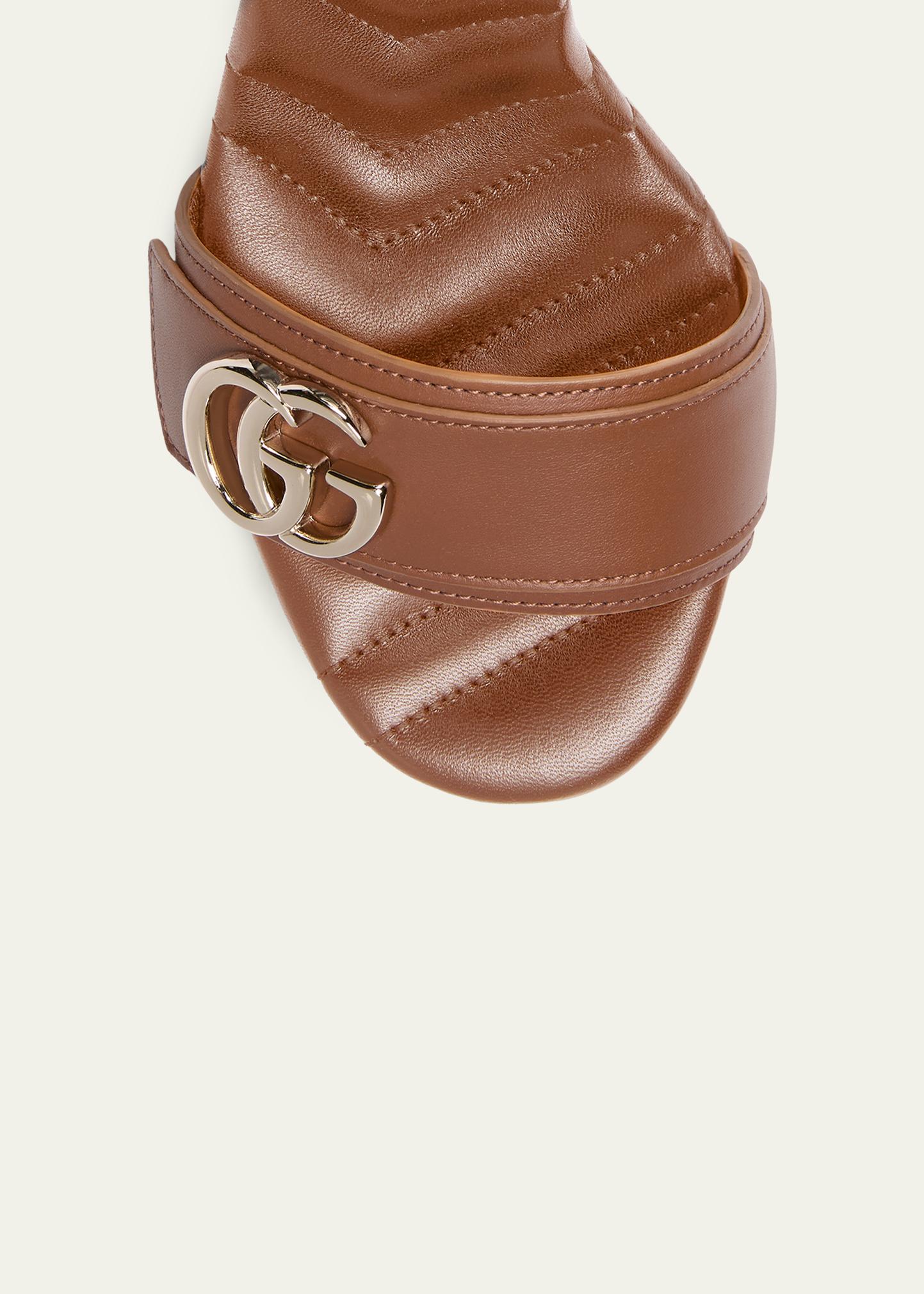 Gucci 95mm GG Marmont Leather Platform Sandals - Bergdorf Goodman