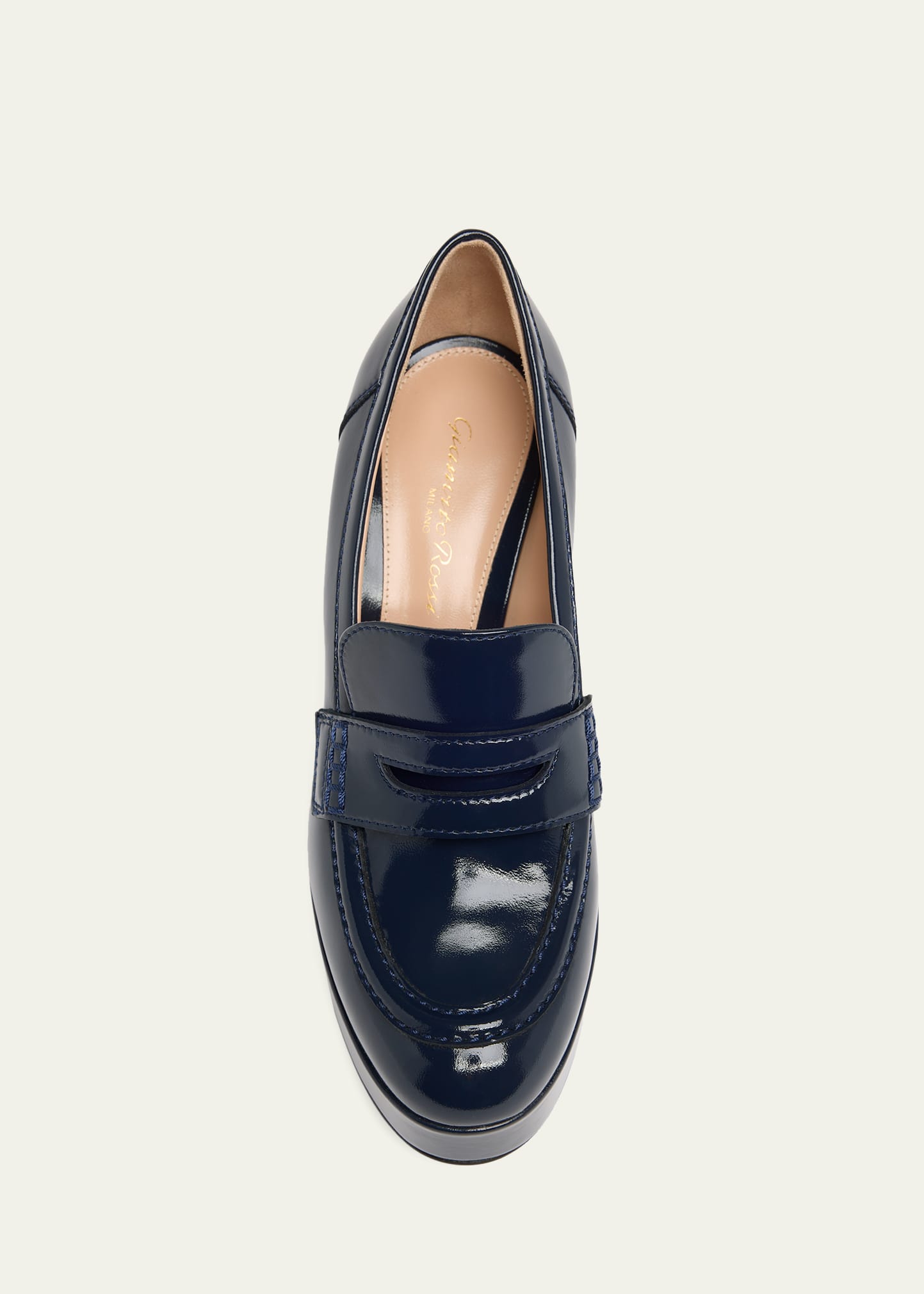 Gianvito Rossi 70mm Patent Platform Penny Loafers - Bergdorf Goodman
