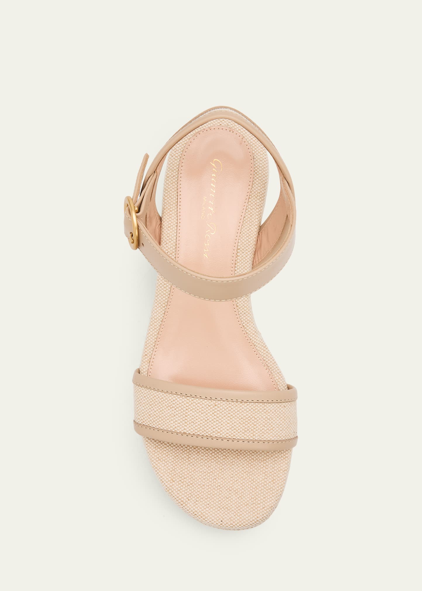 Gianvito Rossi 70mm Platform Linen Sandals - Bergdorf Goodman