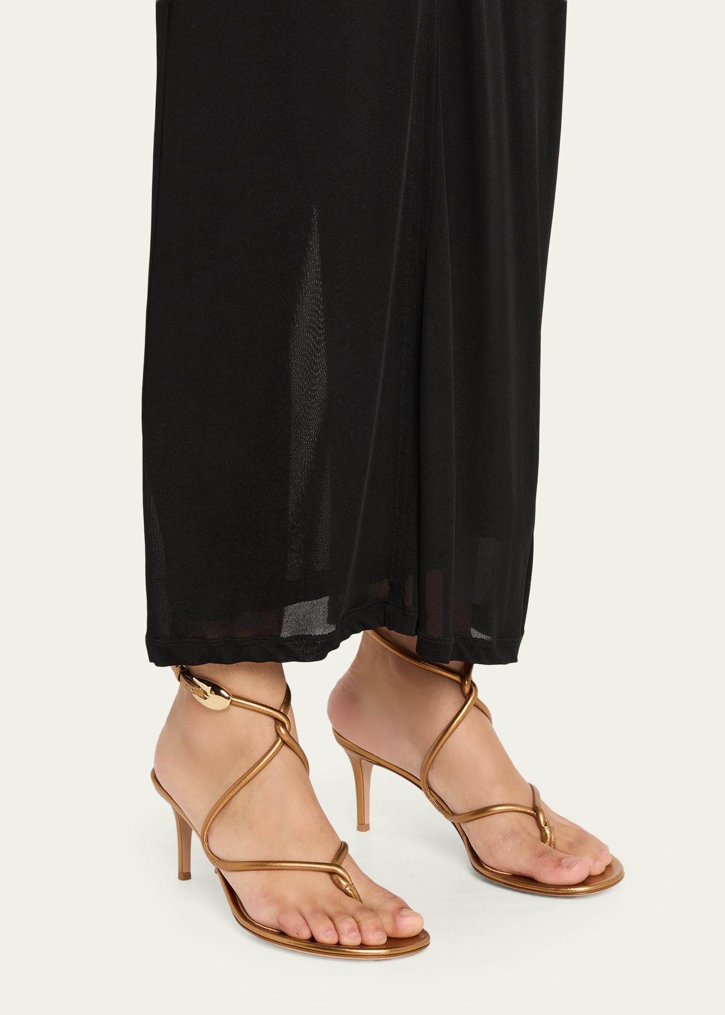 Gianvito Rossi 70mm Jungle Mamba Metallic Leather Sandals