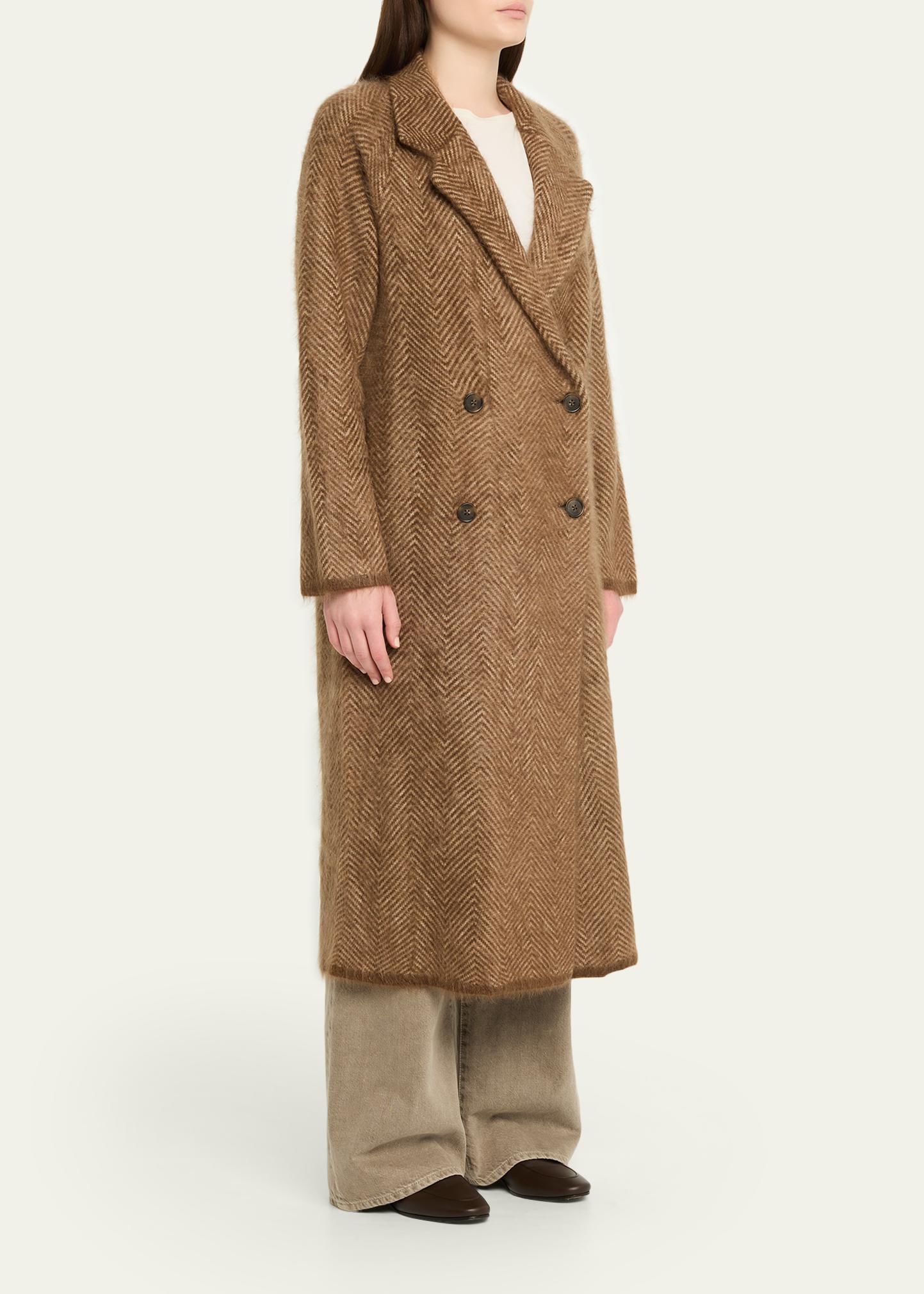 Guest in Residence Grizzly Herringbone Cashmere Double-Breasted 