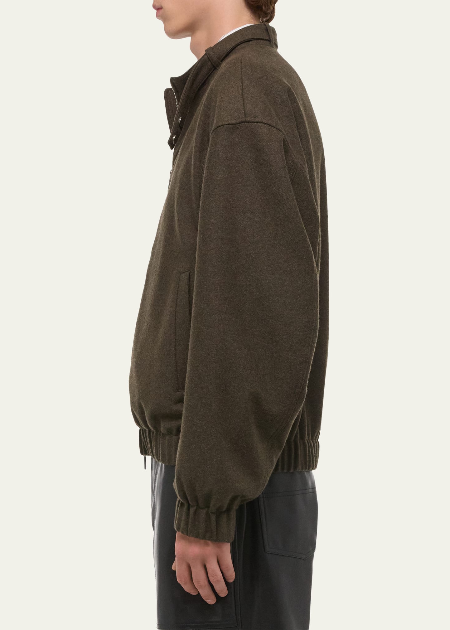Helmut Lang Men's Belted Wool-Blend Bomber Jacket - Bergdorf Goodman